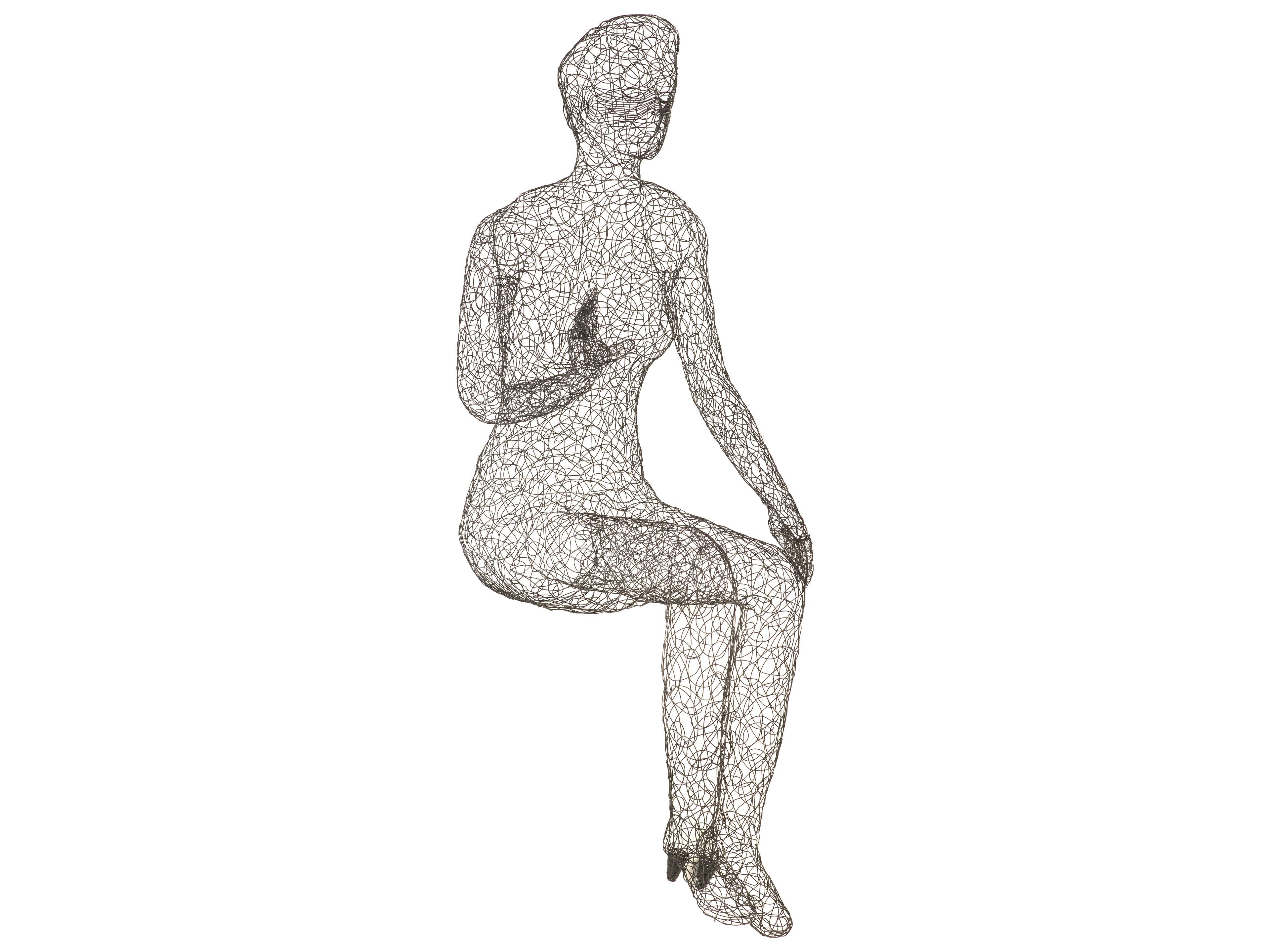 Crazy Wire Lounging Female Sculpture