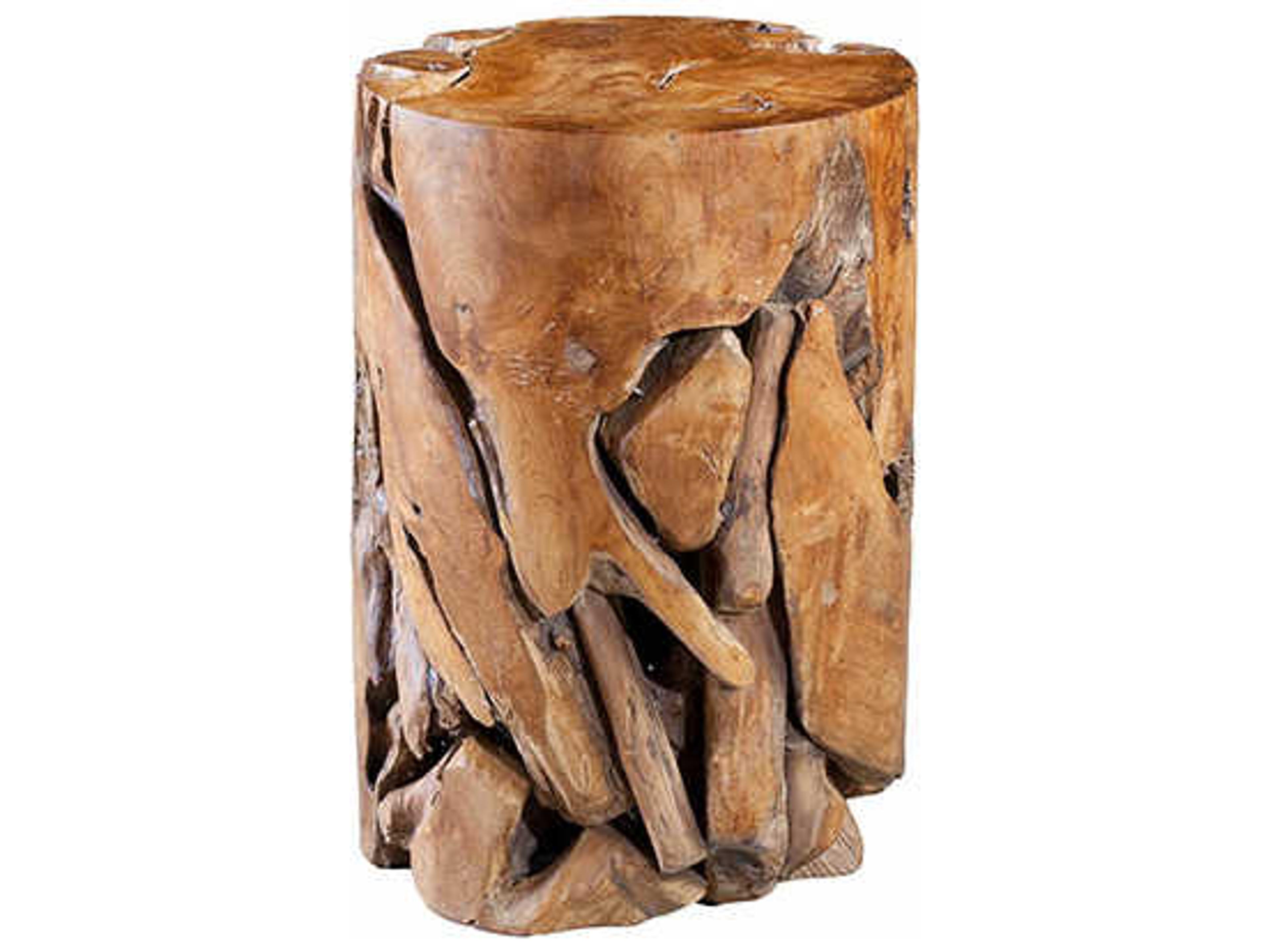 Sustainable Designs Round Teak End Table Natural