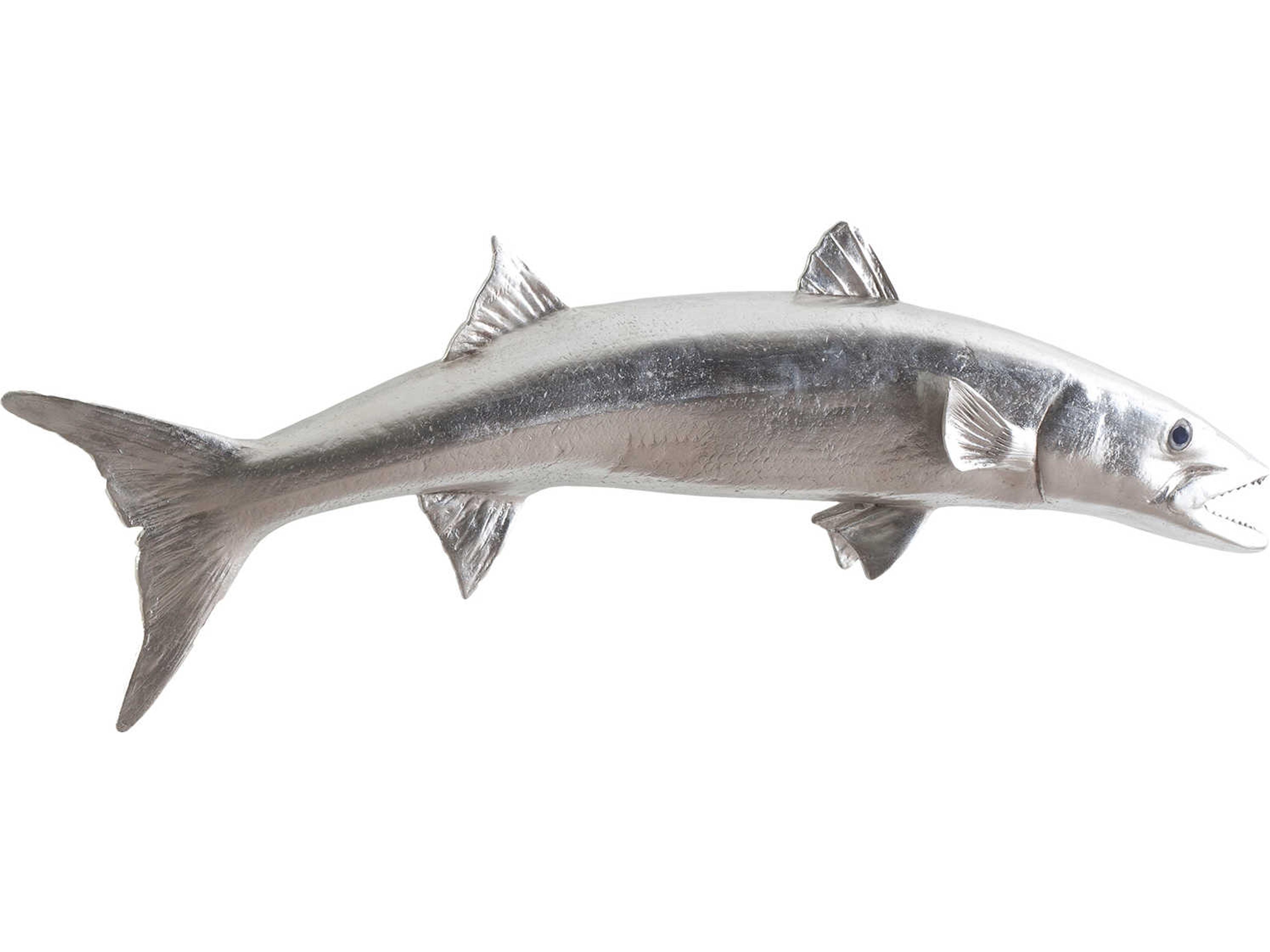 Silver Leaf Barracuda Fish 3D Wall Art