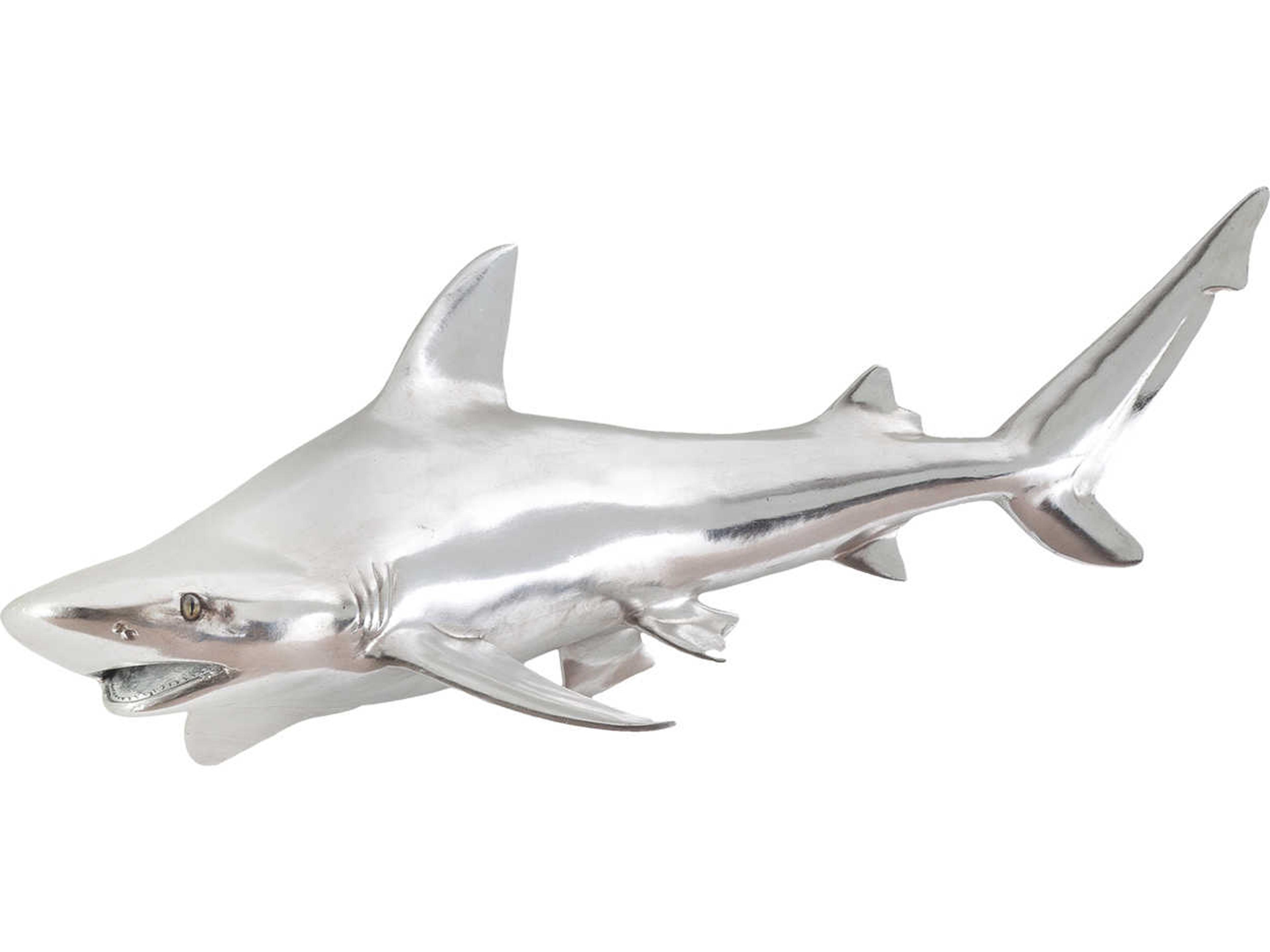 Silver Leaf Black Tip Reef Shark Fish 3D Wall Art