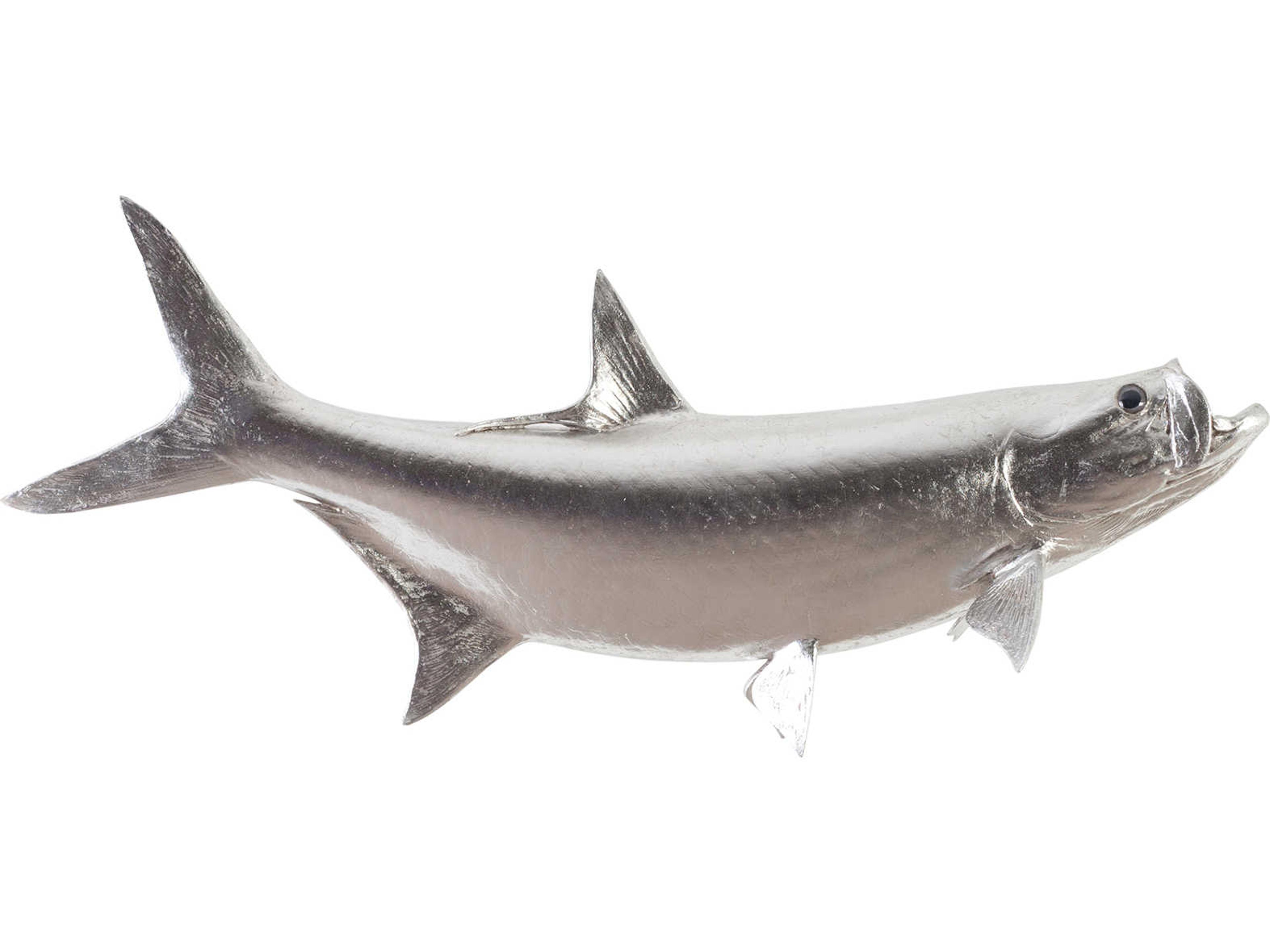 Tarpon Fish Wall Sculpture Silver Leaf Modern