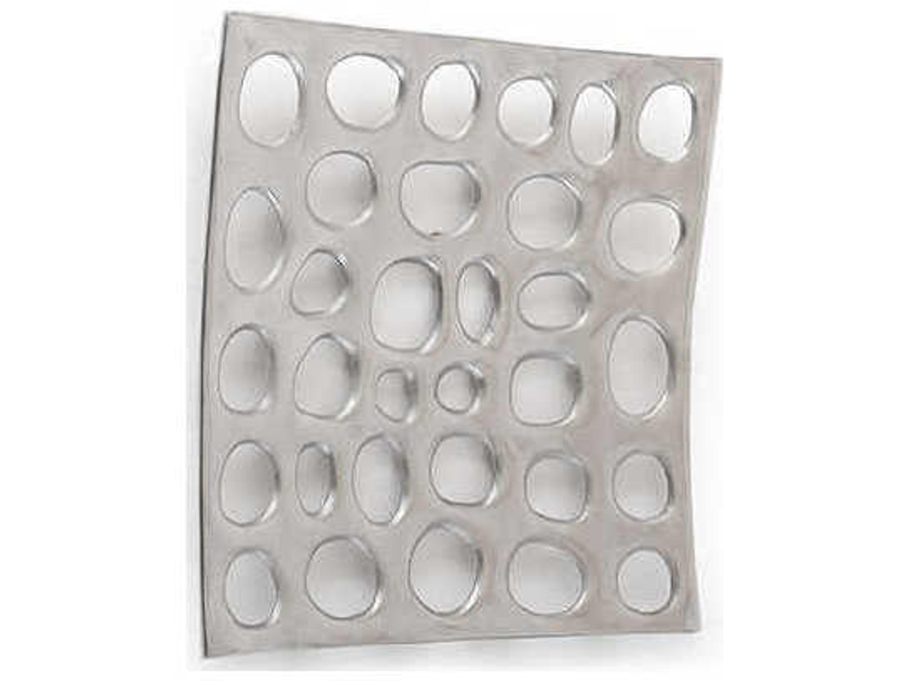 Polka Dot Silver 14" Metal Wall Art
