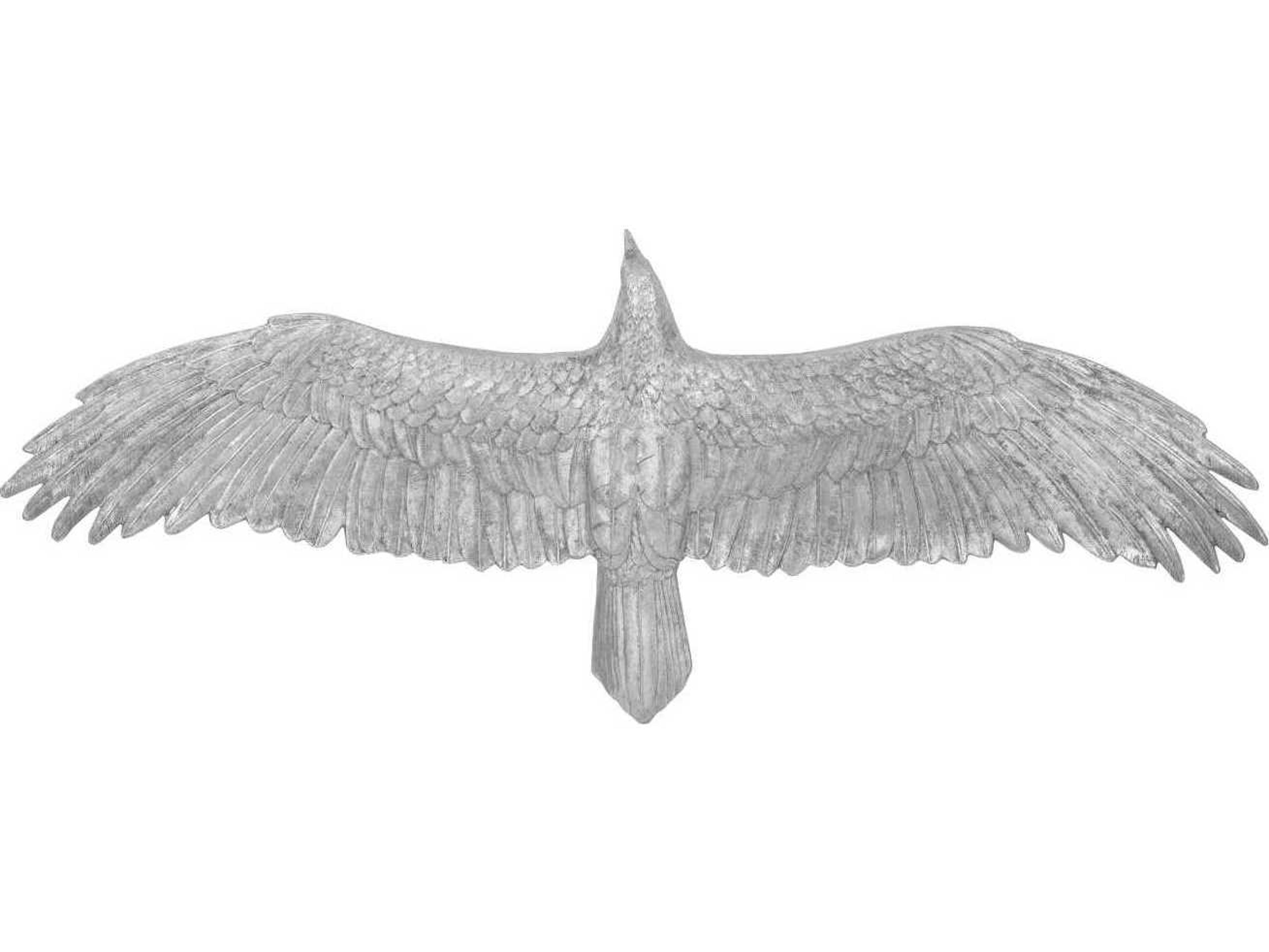 Silver Leaf 73" Soaring Eagle Metal Wall Art