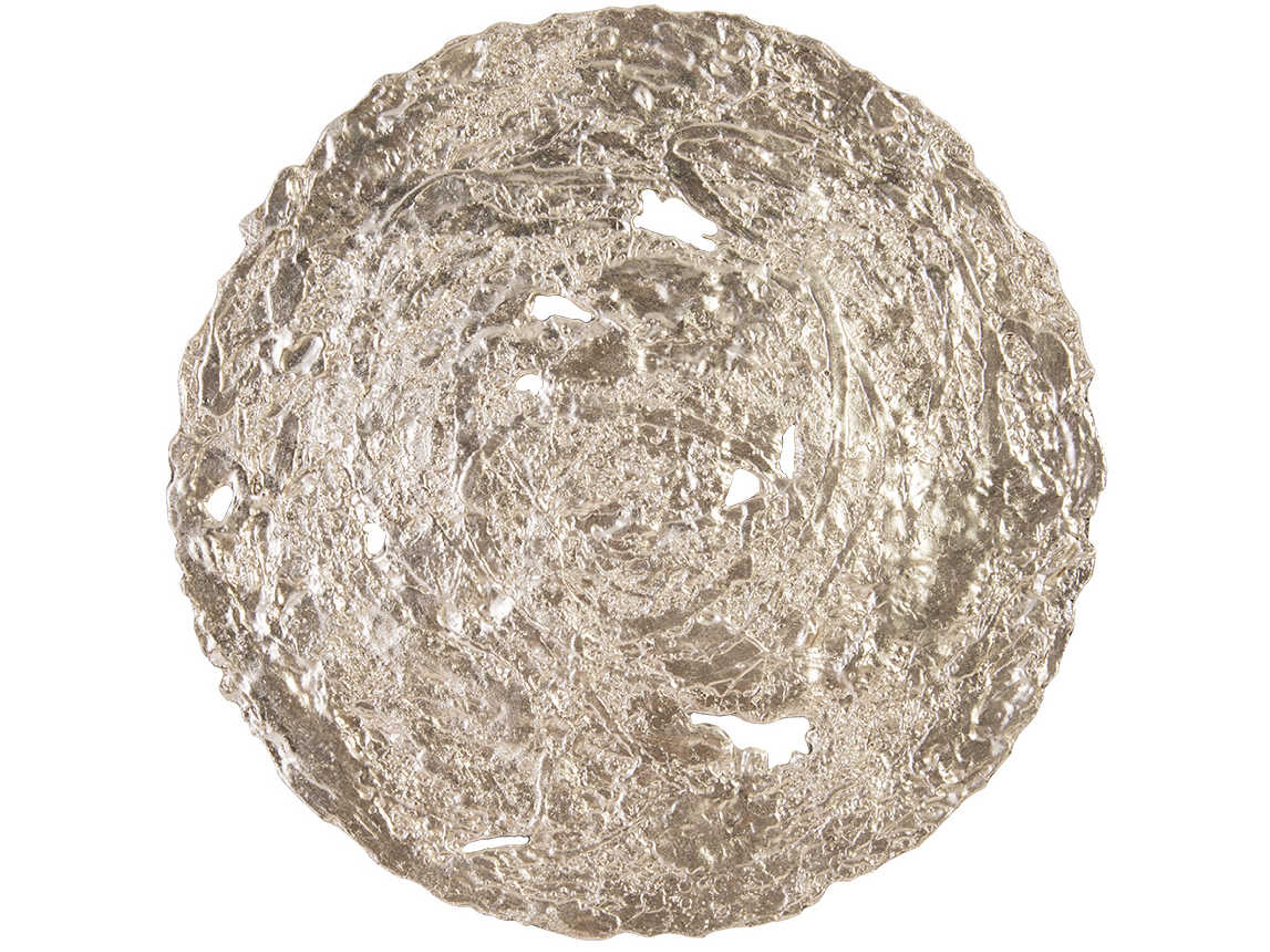 Molten Wall Disc Medium Silver Leaf Modern Organic