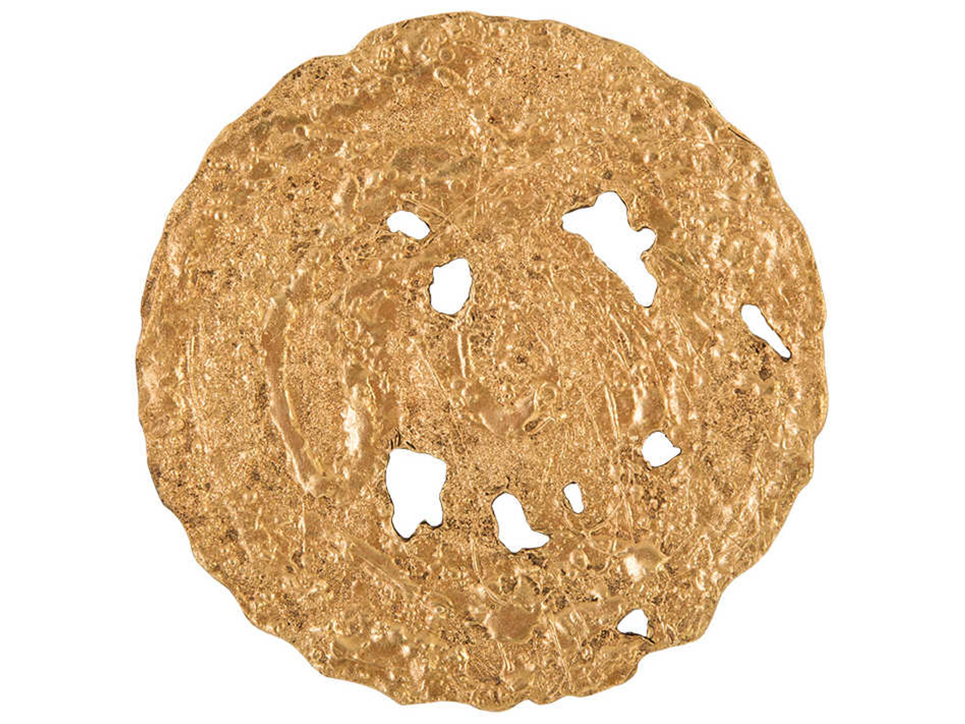 Molten Small Wall Disc in Gold Leaf