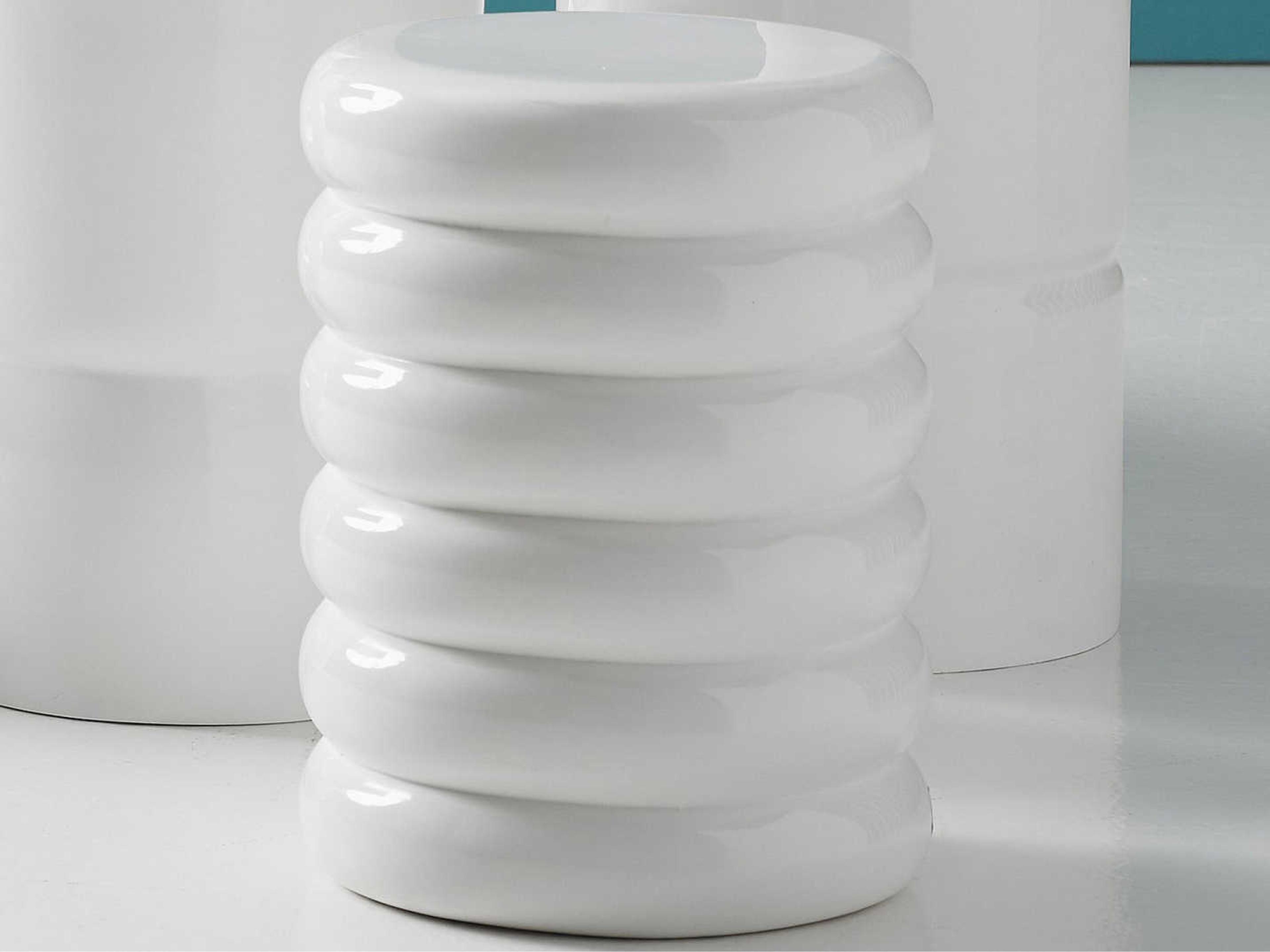 Phillips Collection Outdoor Gel Coat White Accent Stool