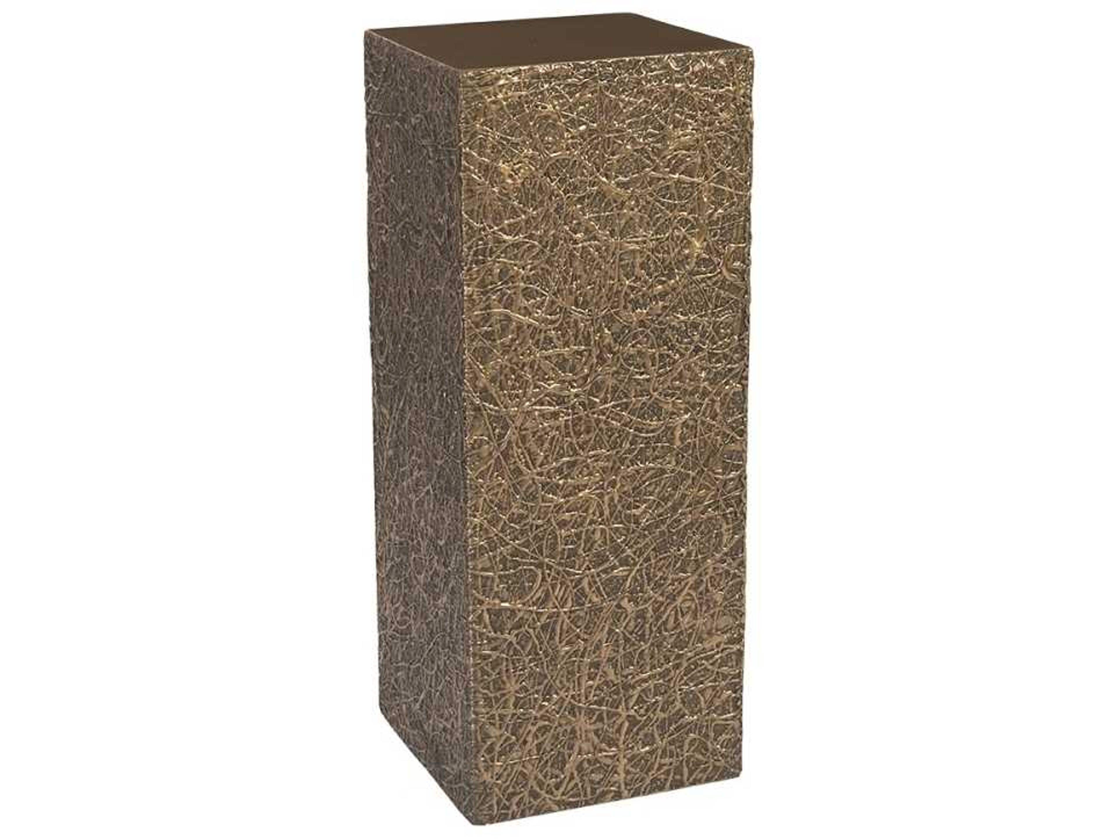 Square Polished Bronze End Table