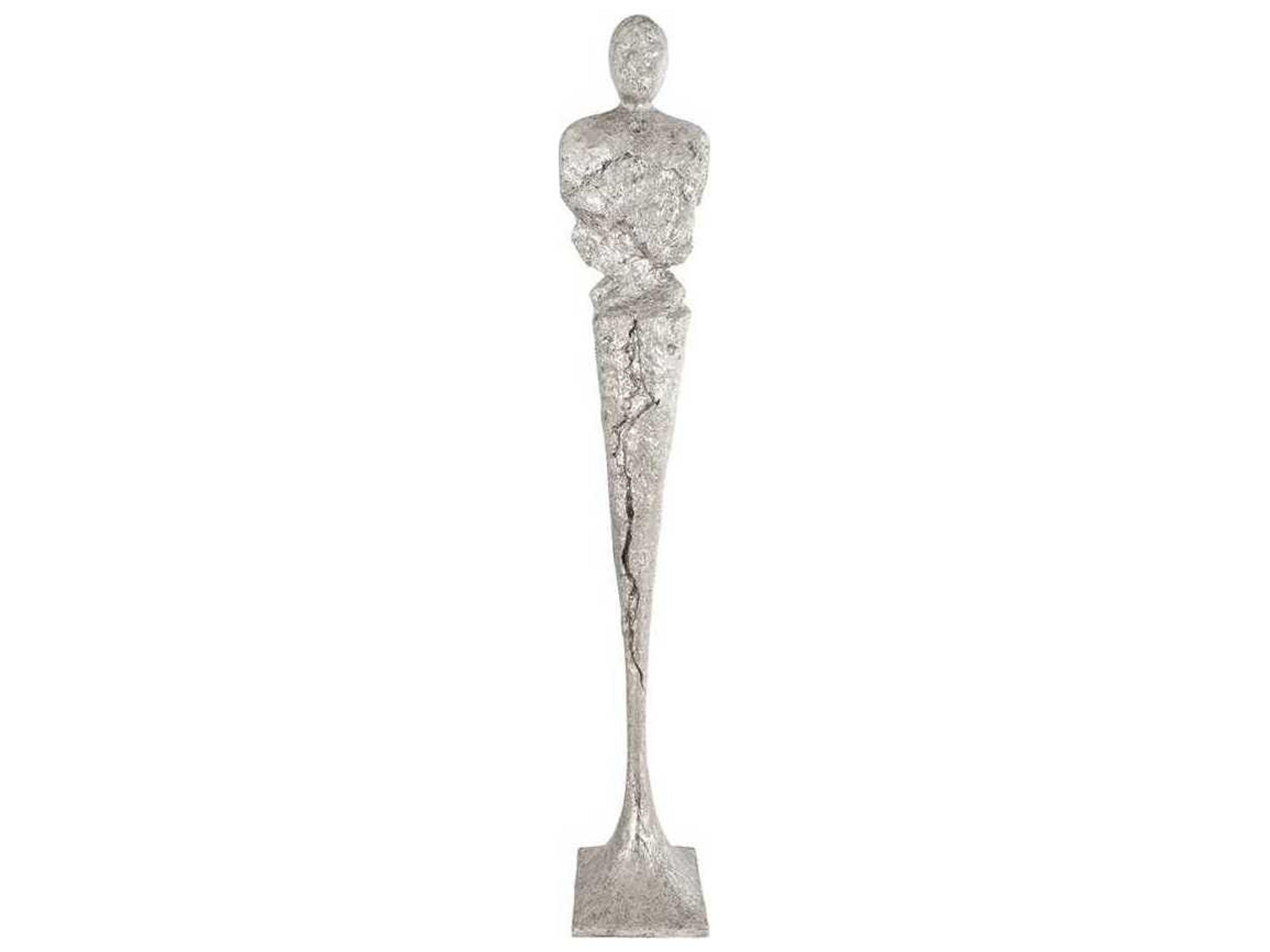 Silver Leaf Skinny Chiseled Sculpture