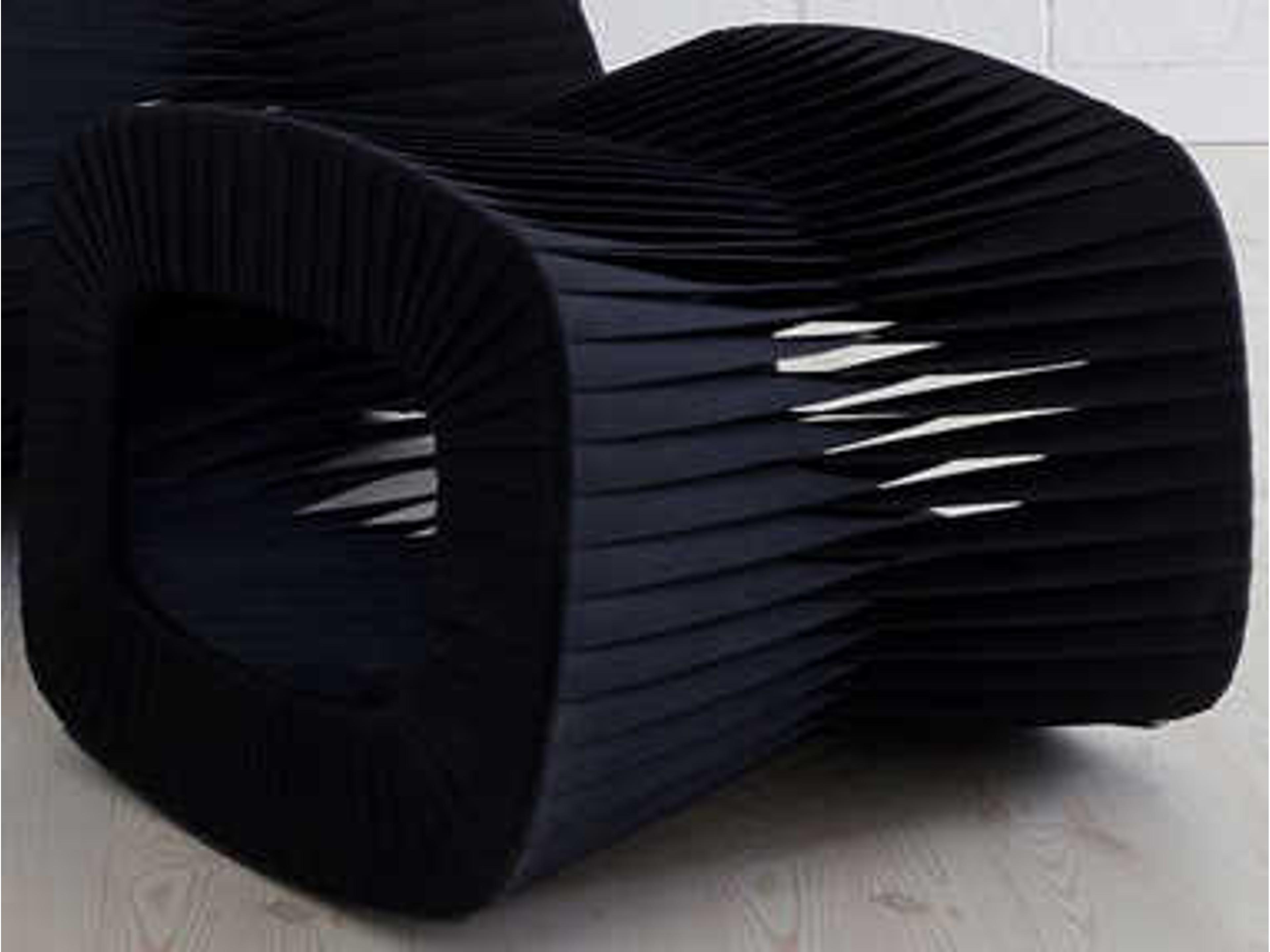 Phillips Collection Seat Belt Black Upholstered Ottoman