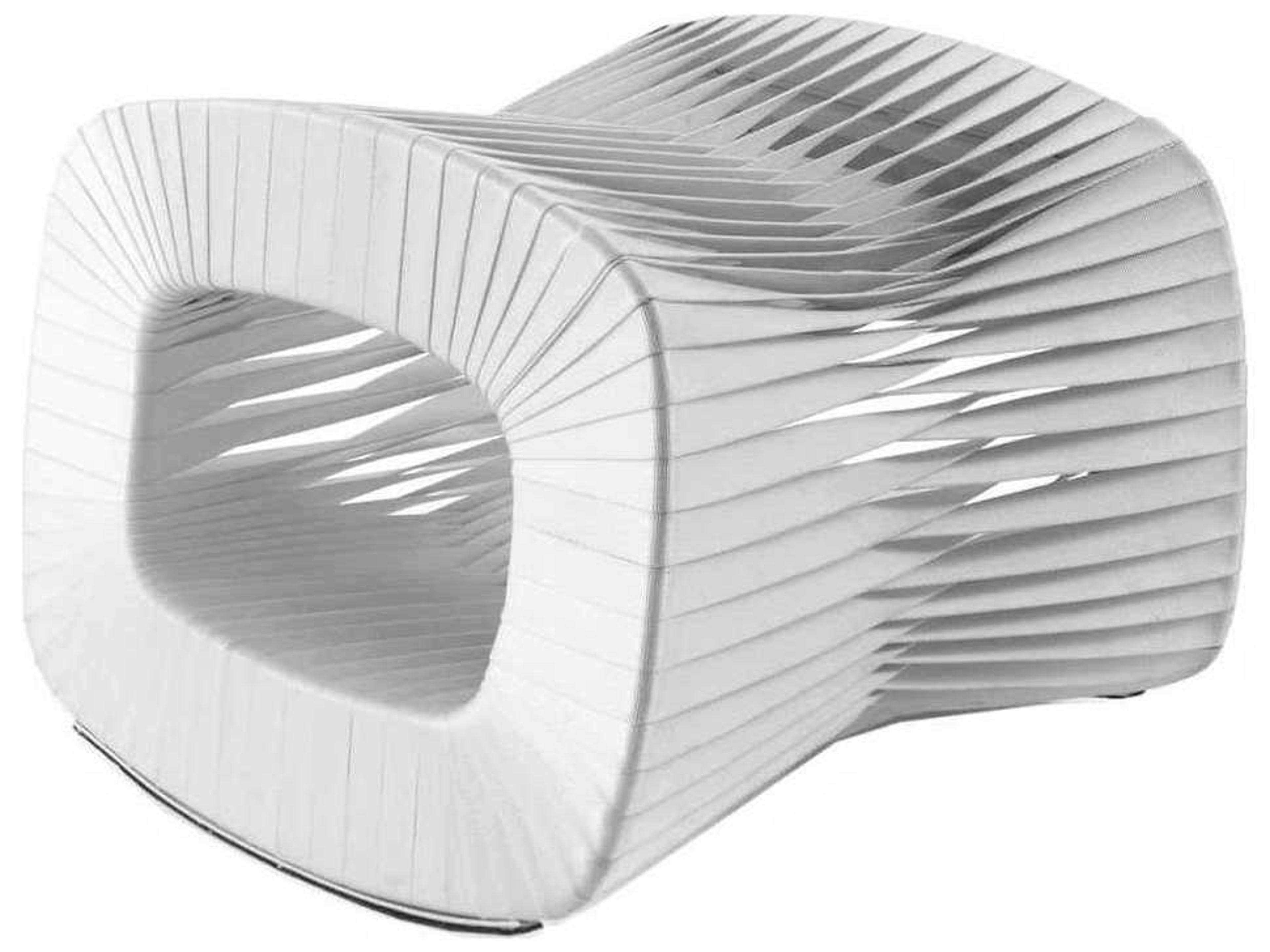 Seat Belt White Upholstered Ottoman