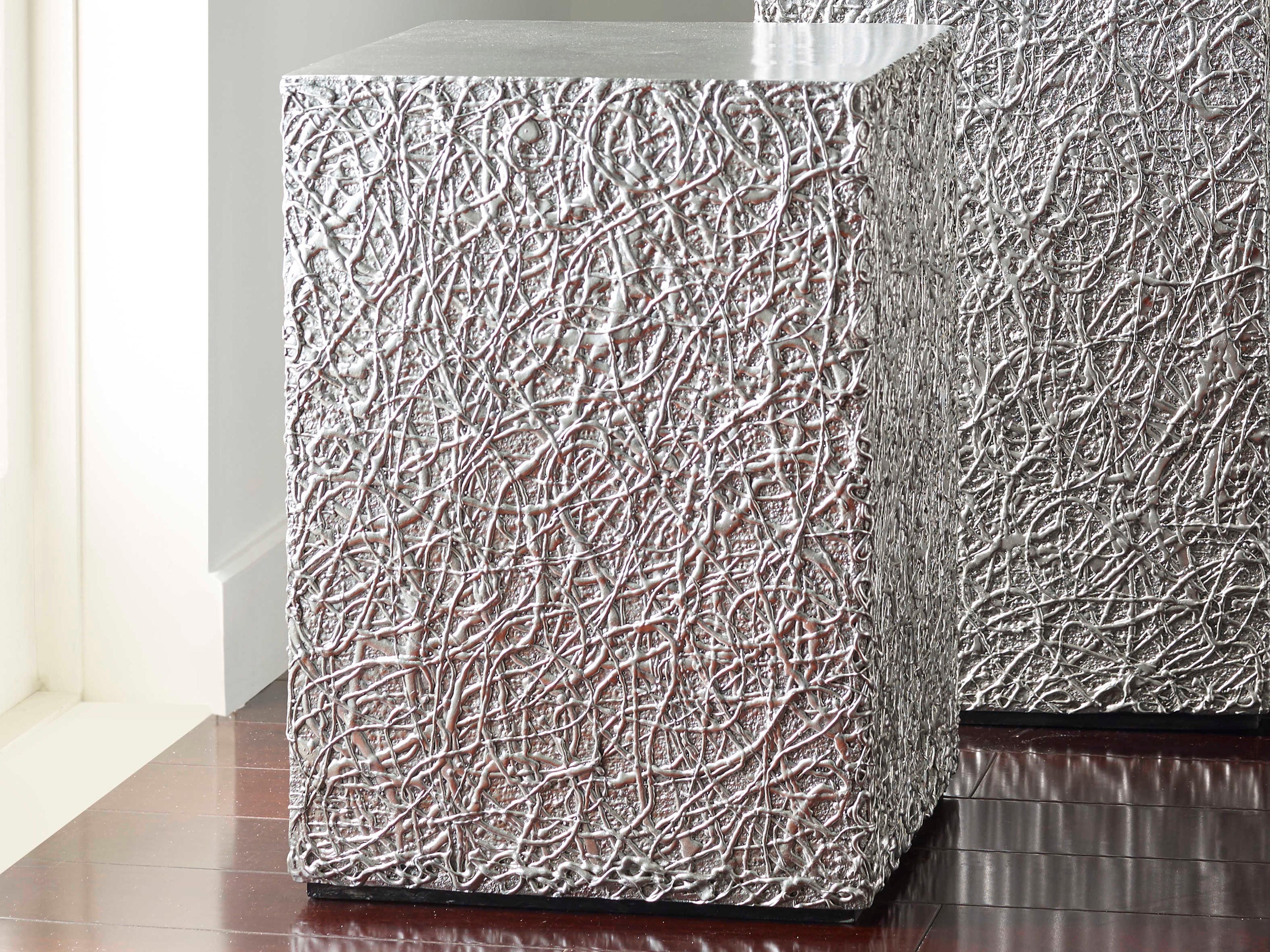 Phillips Collection String Square Silver Leaf End Table