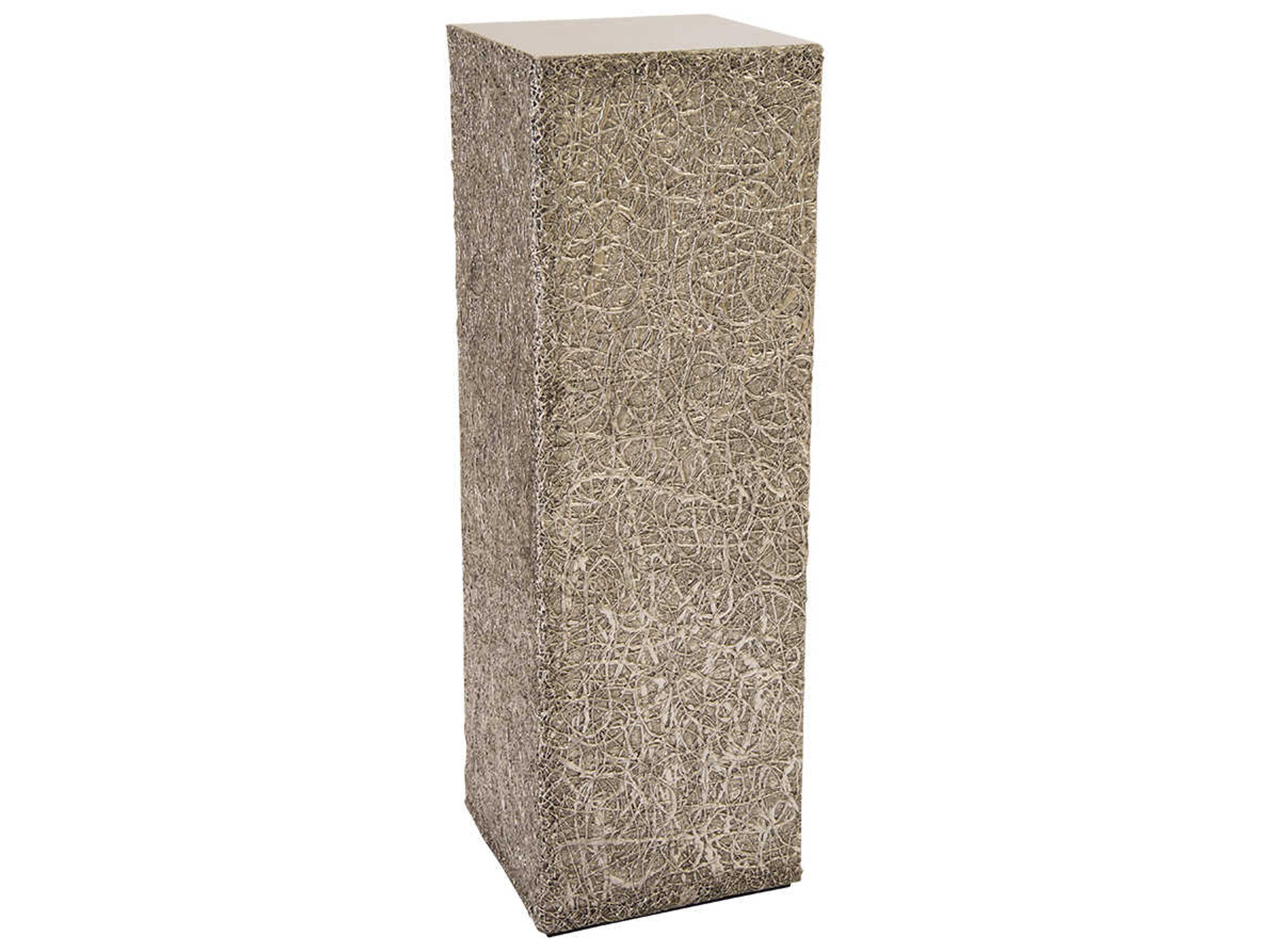 String Square Silver Leaf End Table