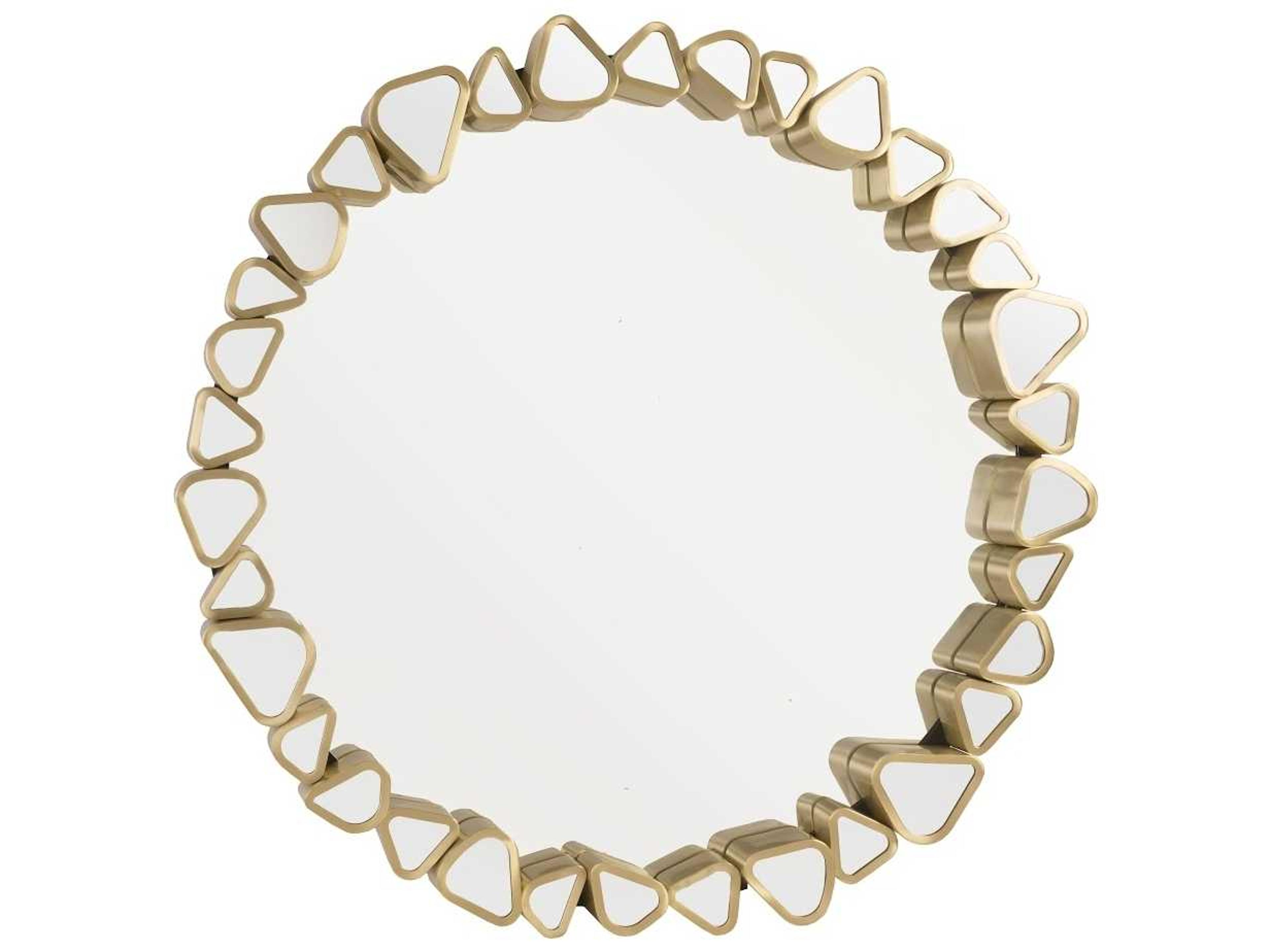 Pebble Round Mirror Brushed Brass