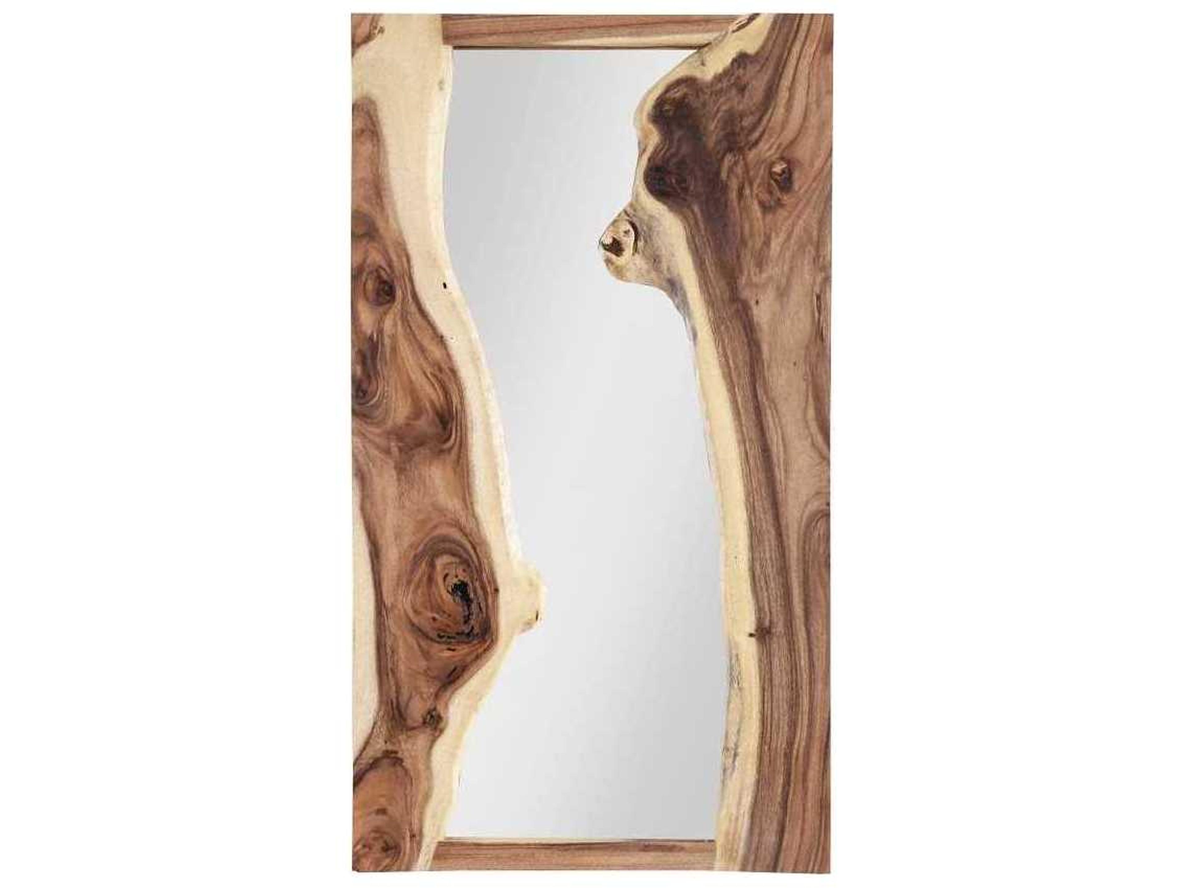 River Mirror Natural Chamcha Wood Rectangular Wall Mirror