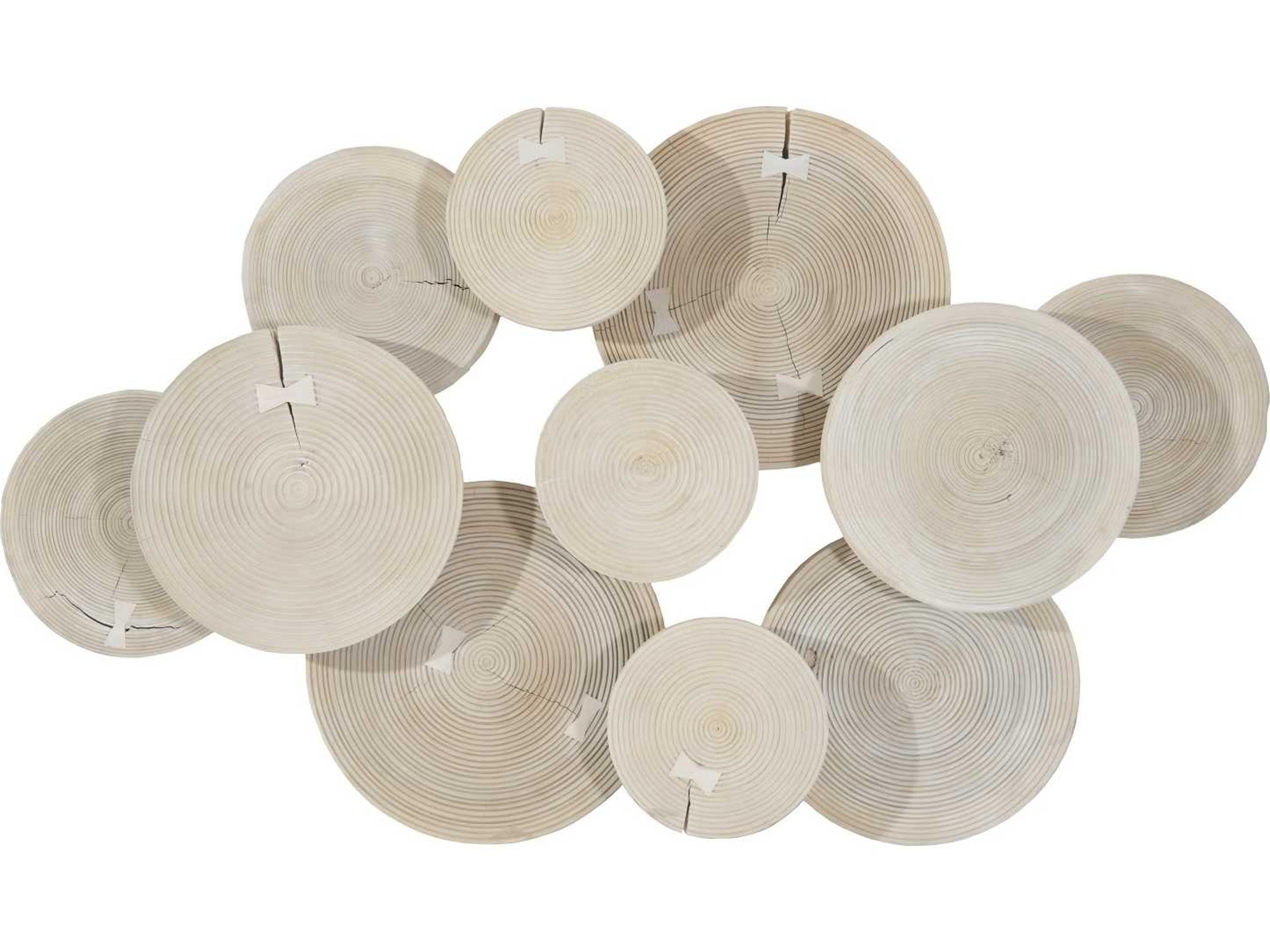 Clouds Wall Art Bleached Mango Wood Dimensional Decor