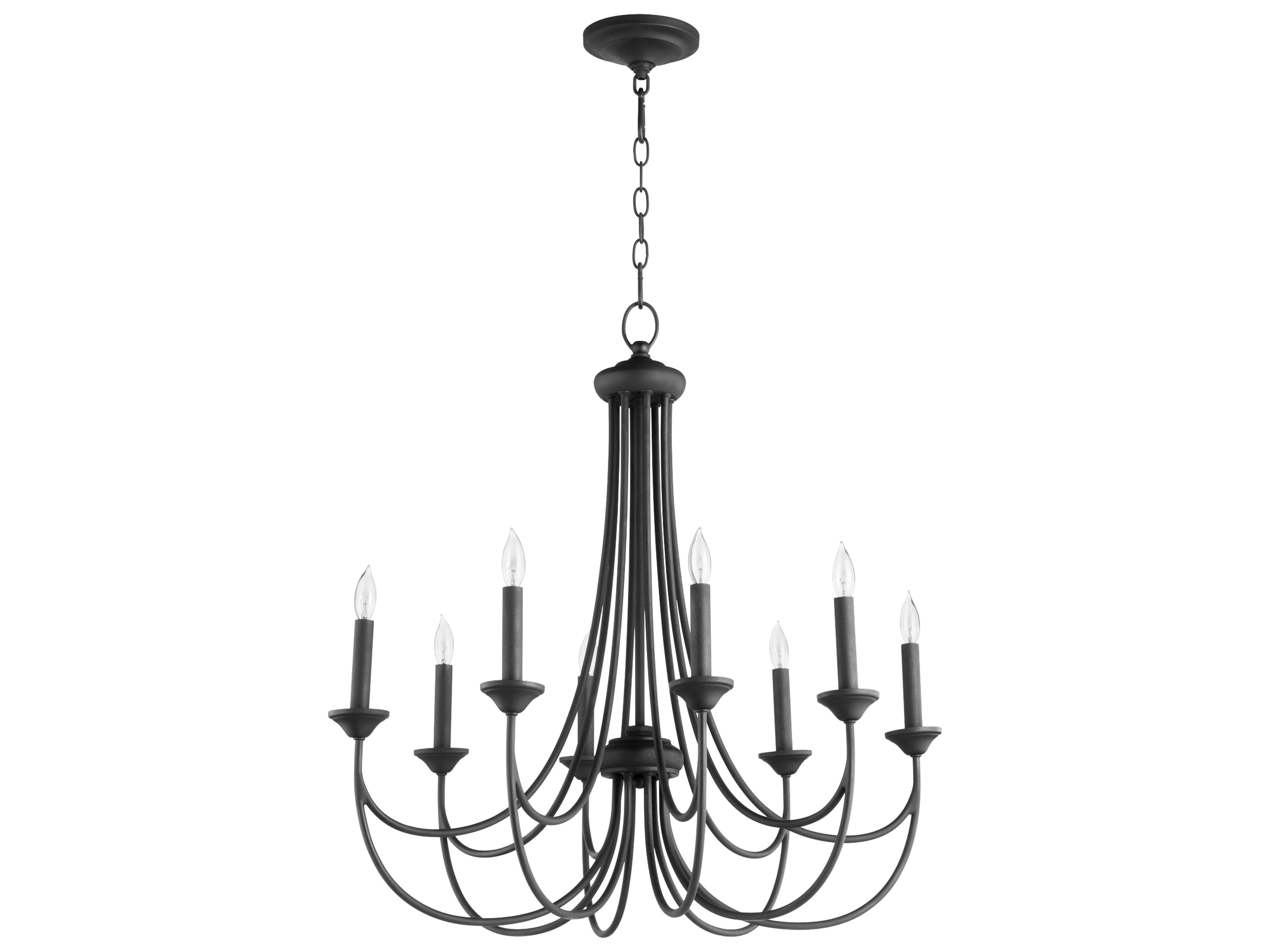 Brooks 8-Light Noir Black Candelabra Chandelier