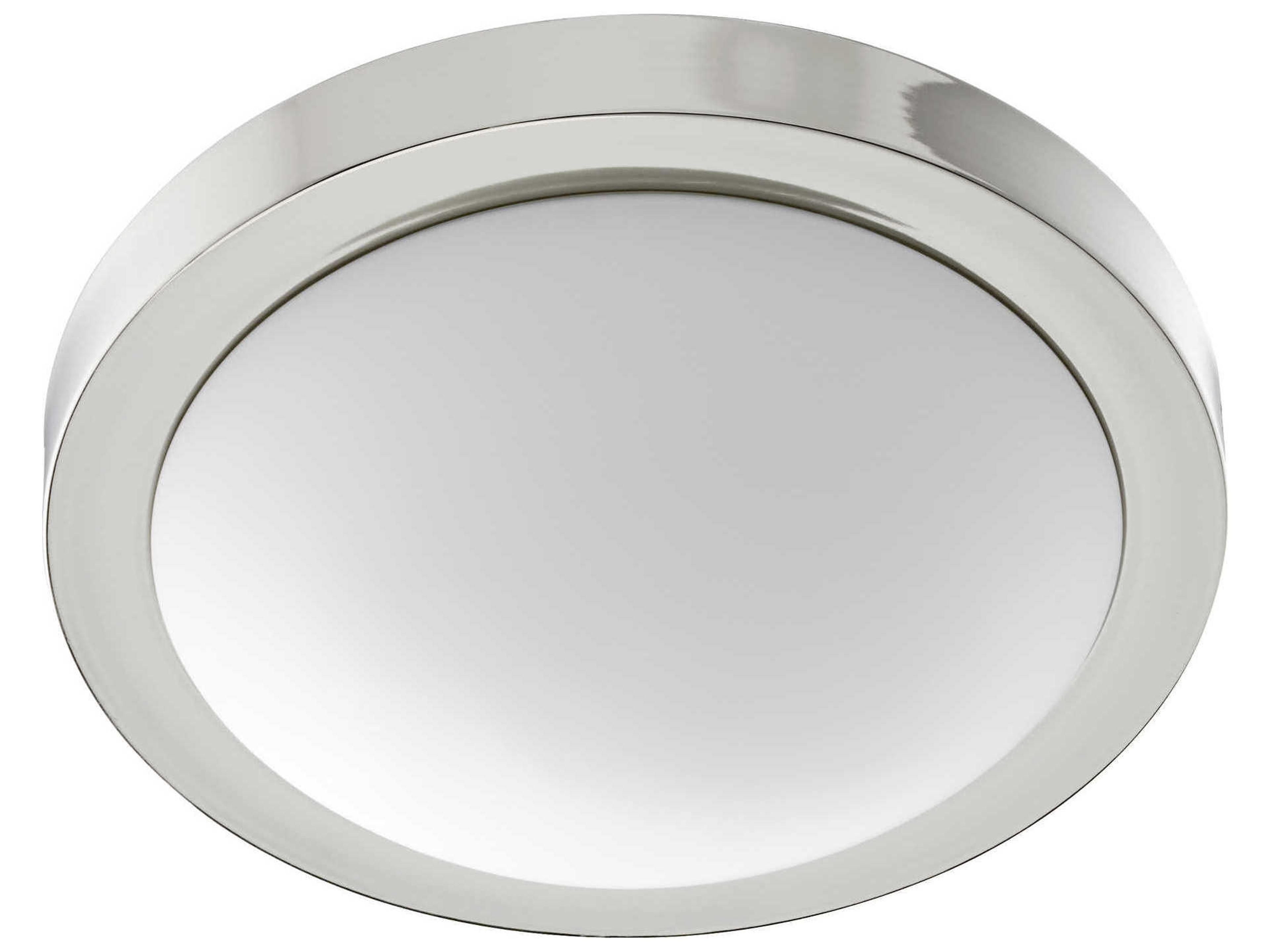 Contempo 2-Light Polished Nickel Glass Bowl Flush Mount