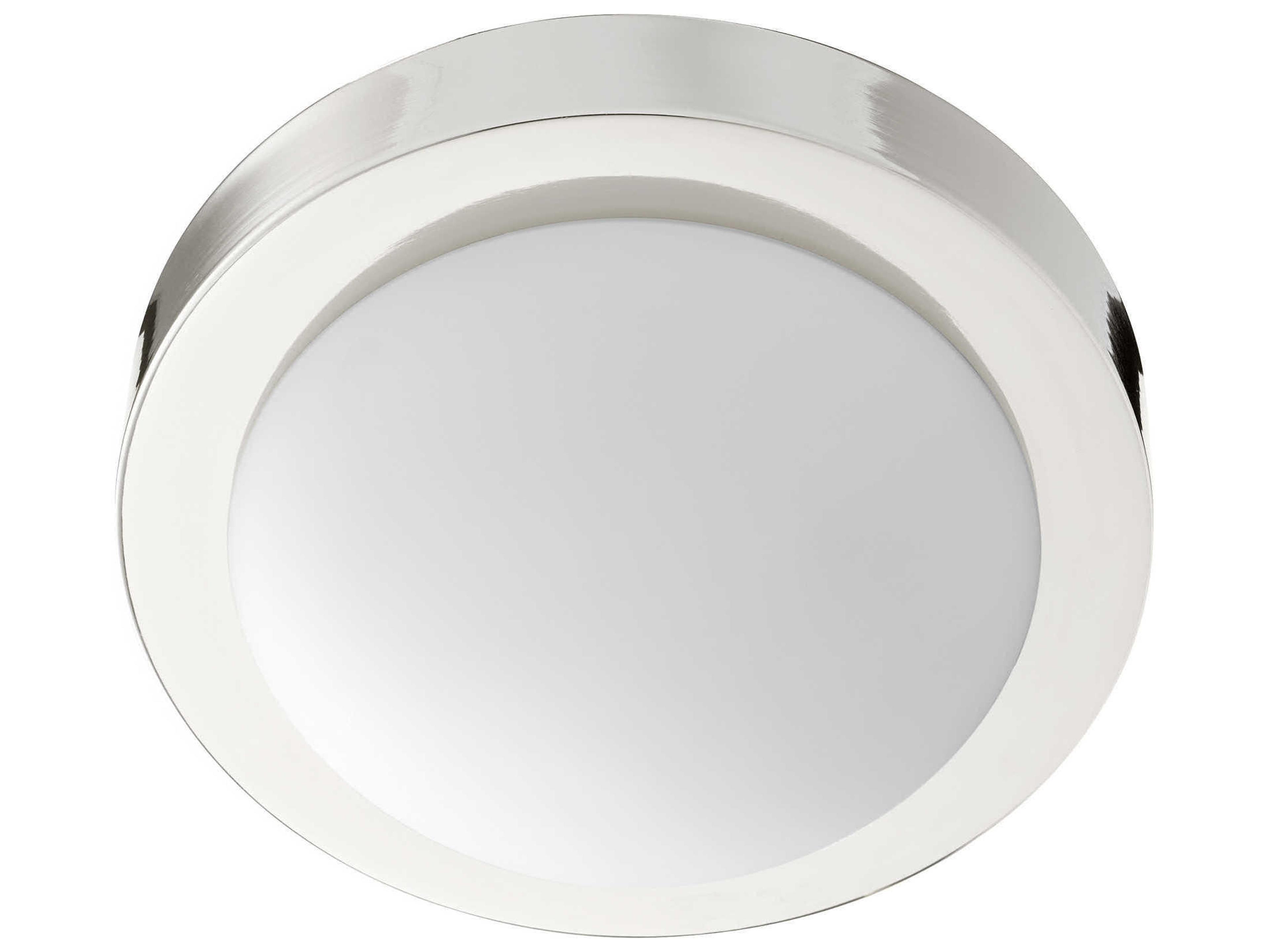 Contempo 1-Light Polished Nickel Glass Bowl Flush Mount