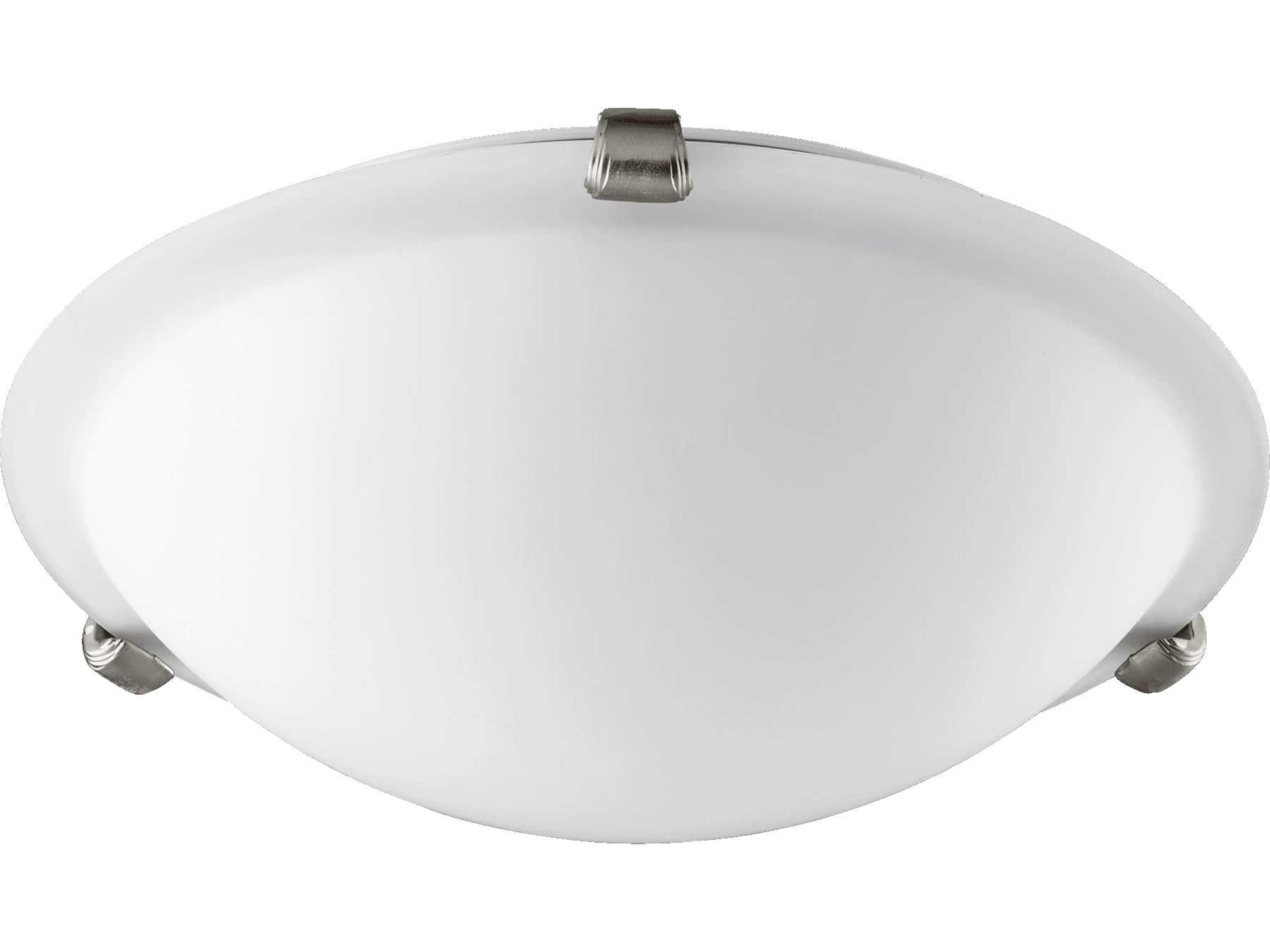 2-Light Satin Nickel Glass Bowl Flush Mount