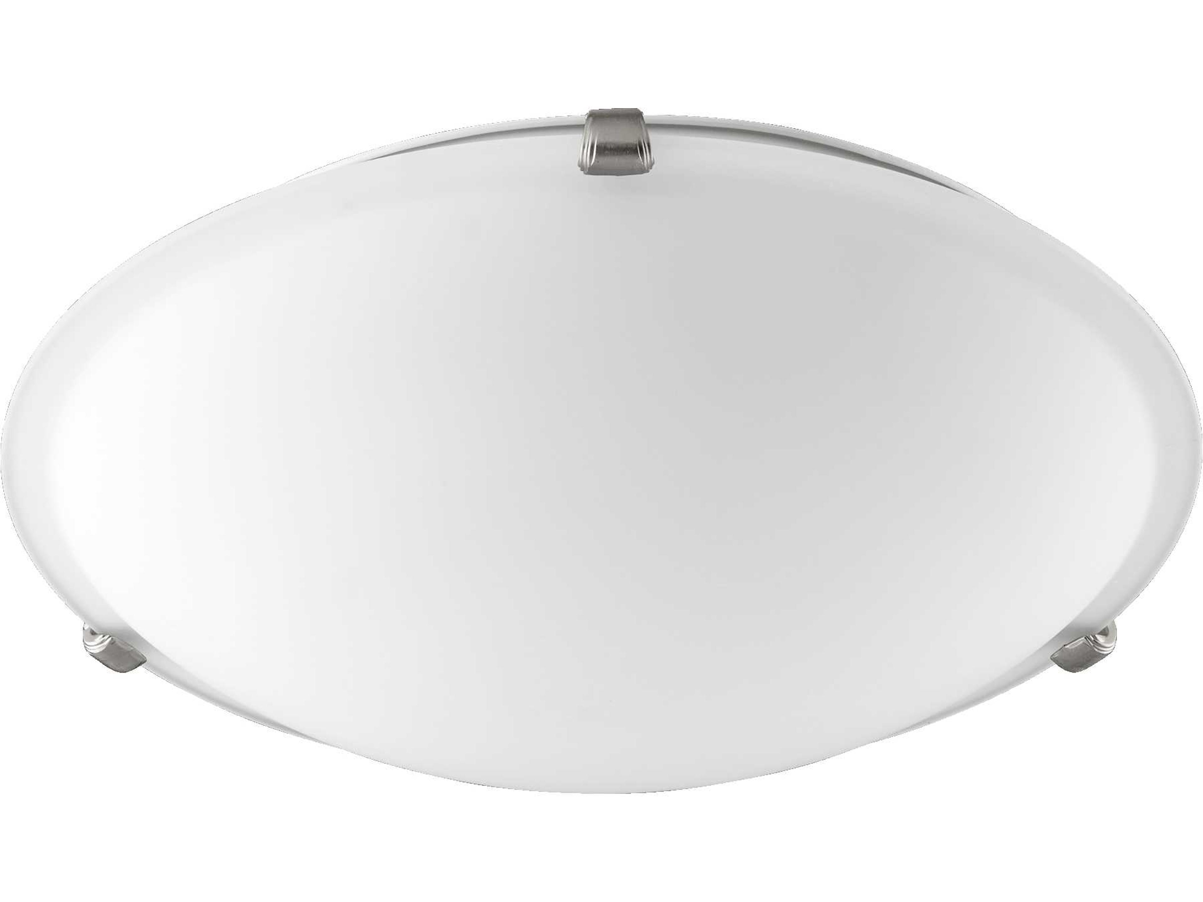 3-Light Satin Nickel Glass Bowl Flush Mount