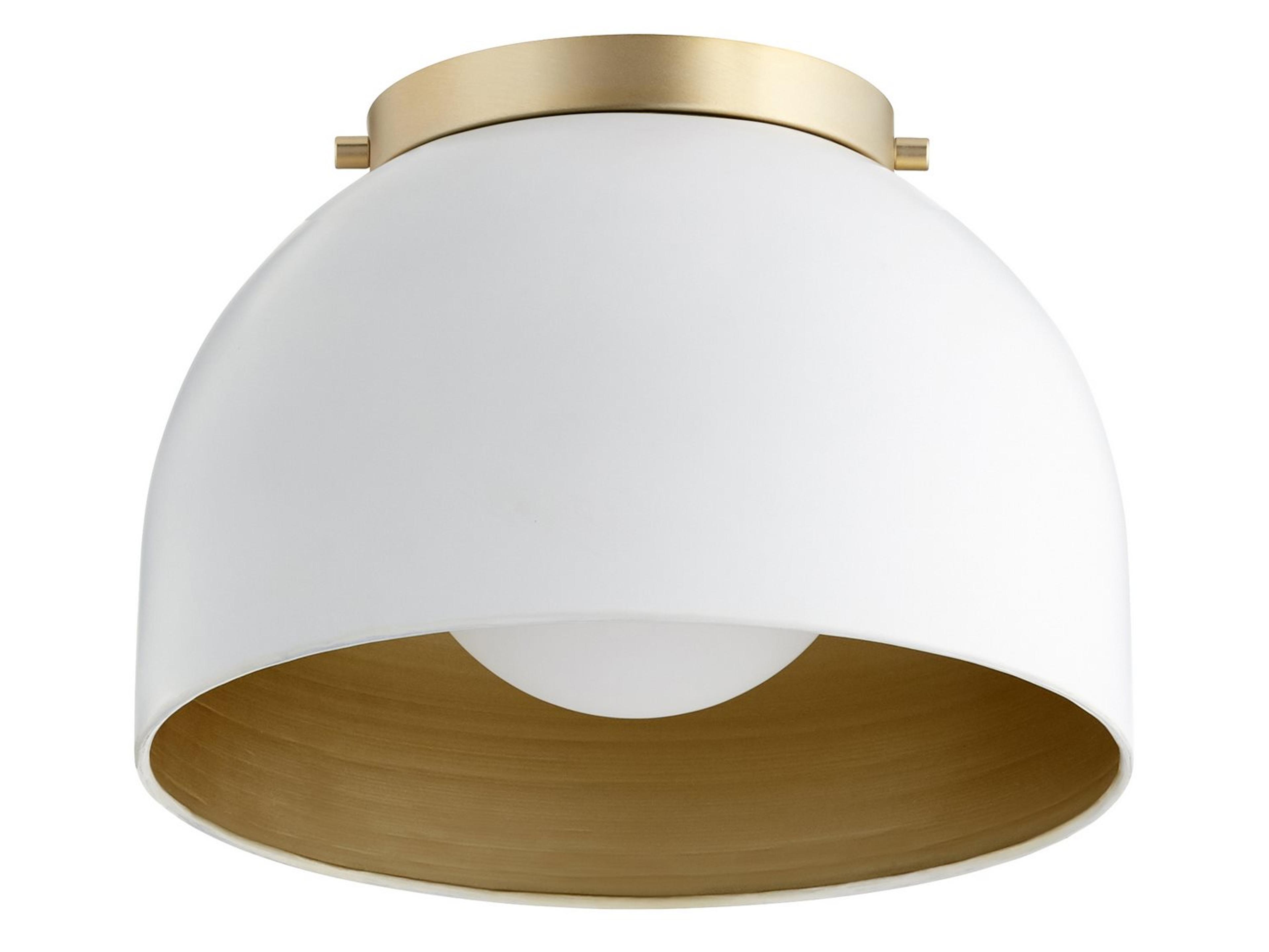 International Studio White 1-light Glass Flush Mount Light