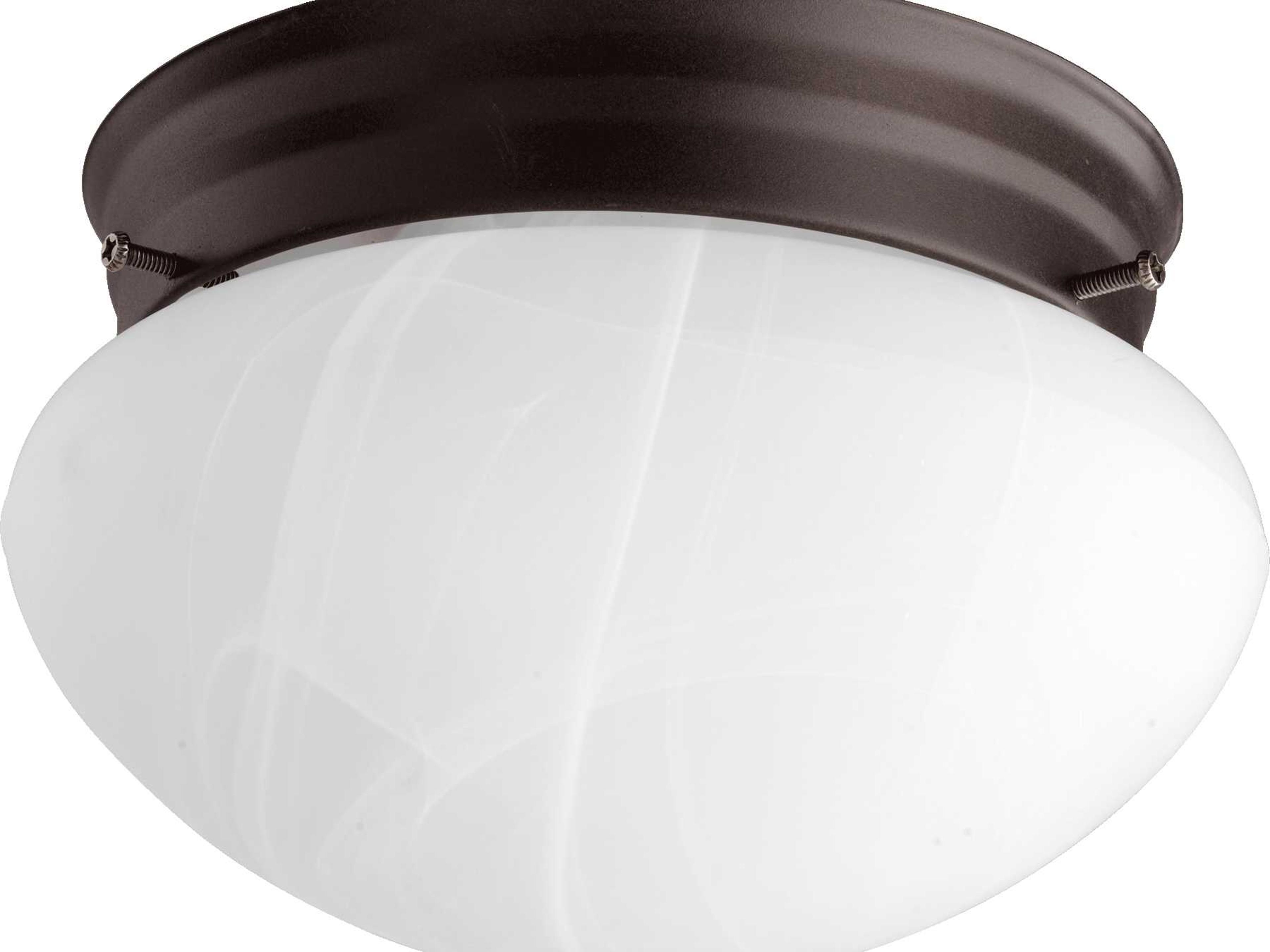 1-Light Oiled Bronze Glass Bowl Flush Mount