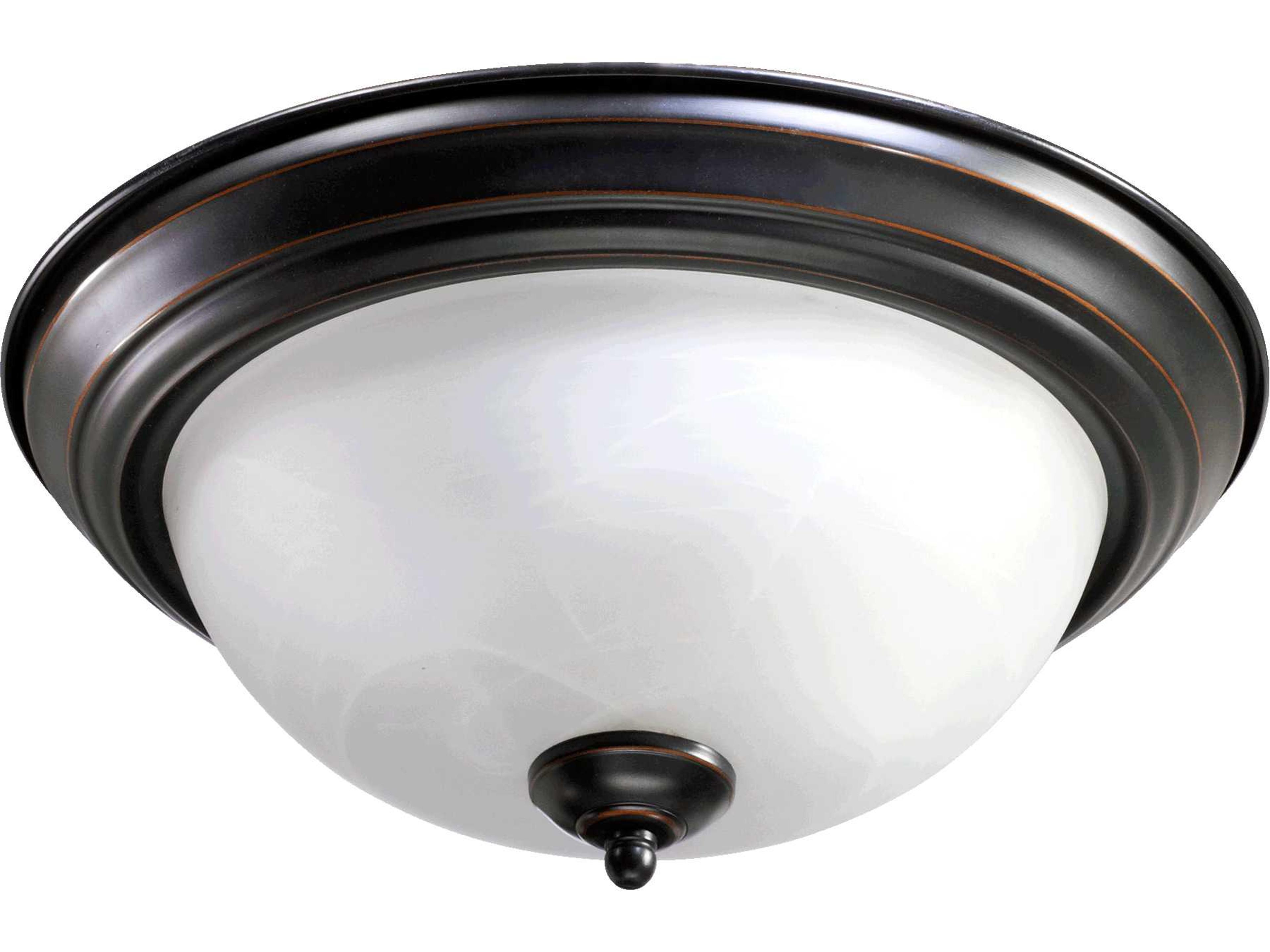 2-Light Old World Black Bowl Flush Mount