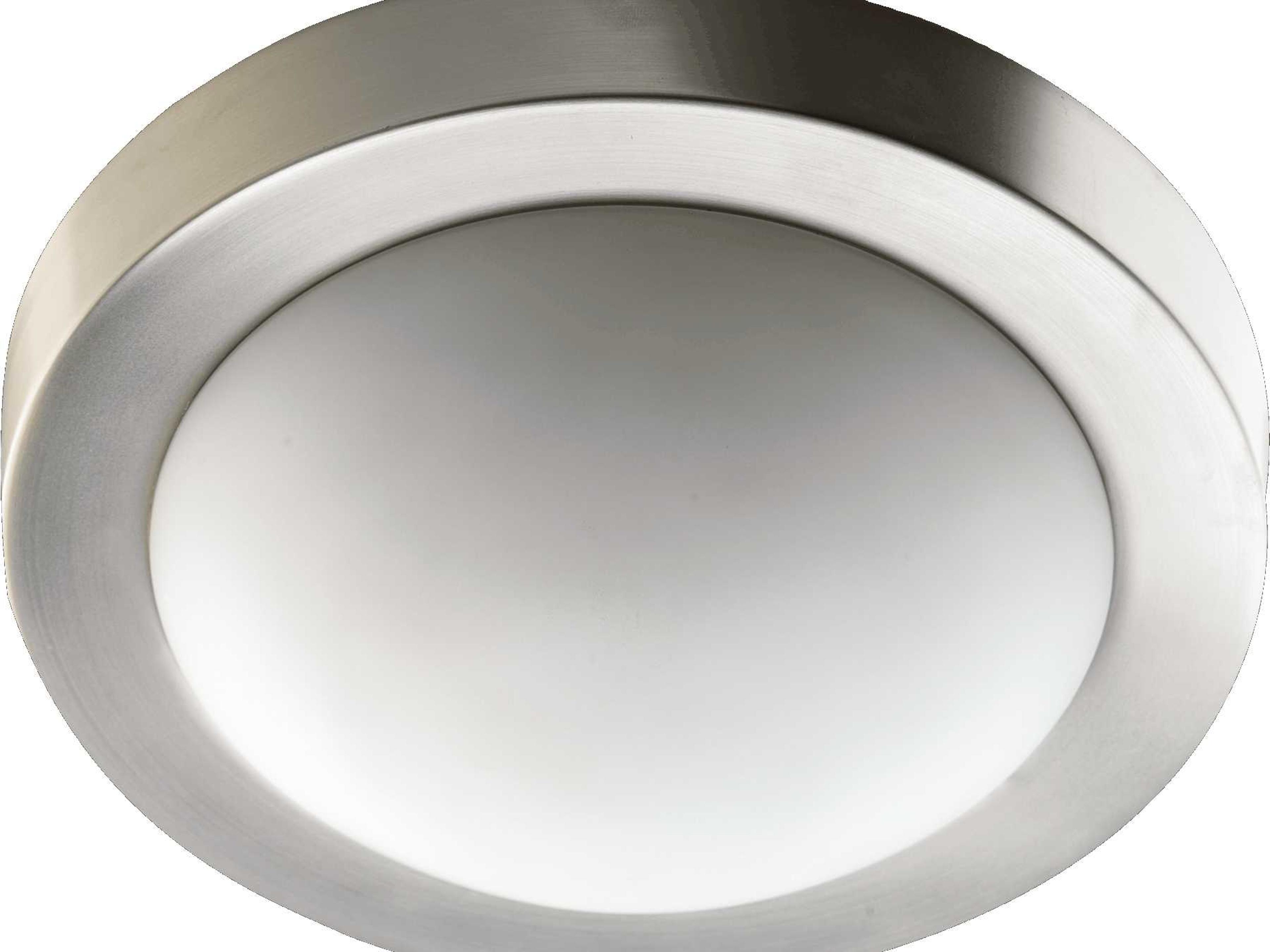 2-Light Satin Nickel Glass Bowl Flush Mount