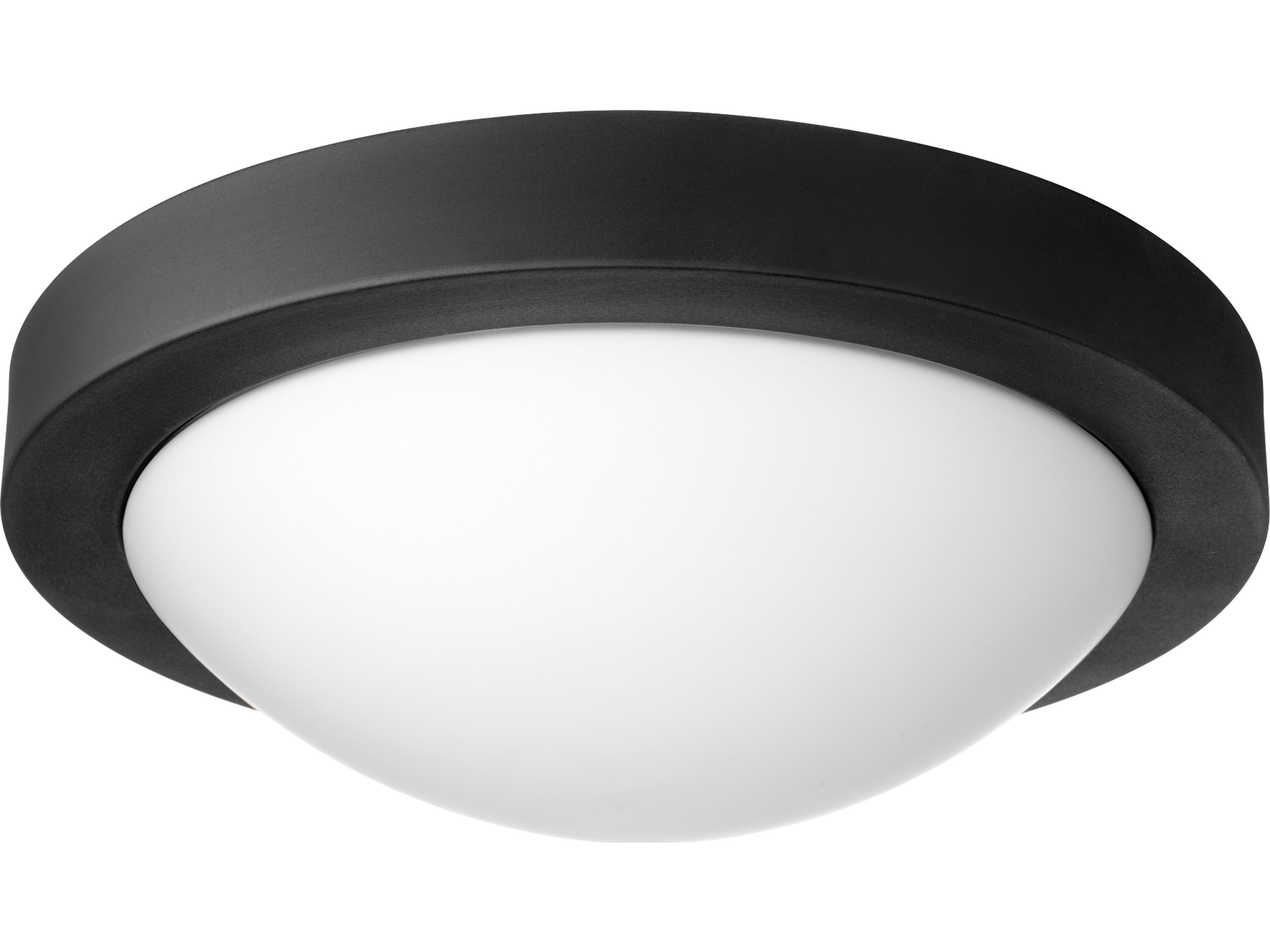 2-Light Noir Black Glass Bowl Flush Mount