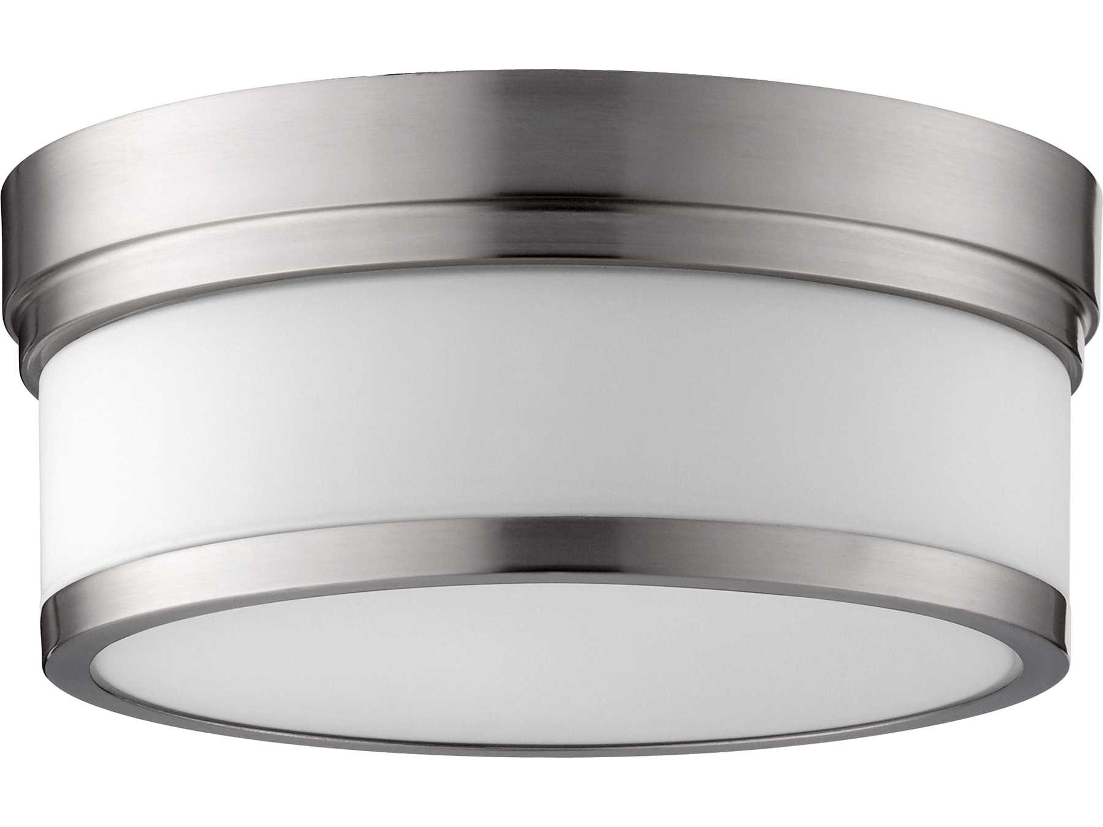 Celeste 2-Light Satin Nickel Glass Drum Flush Mount