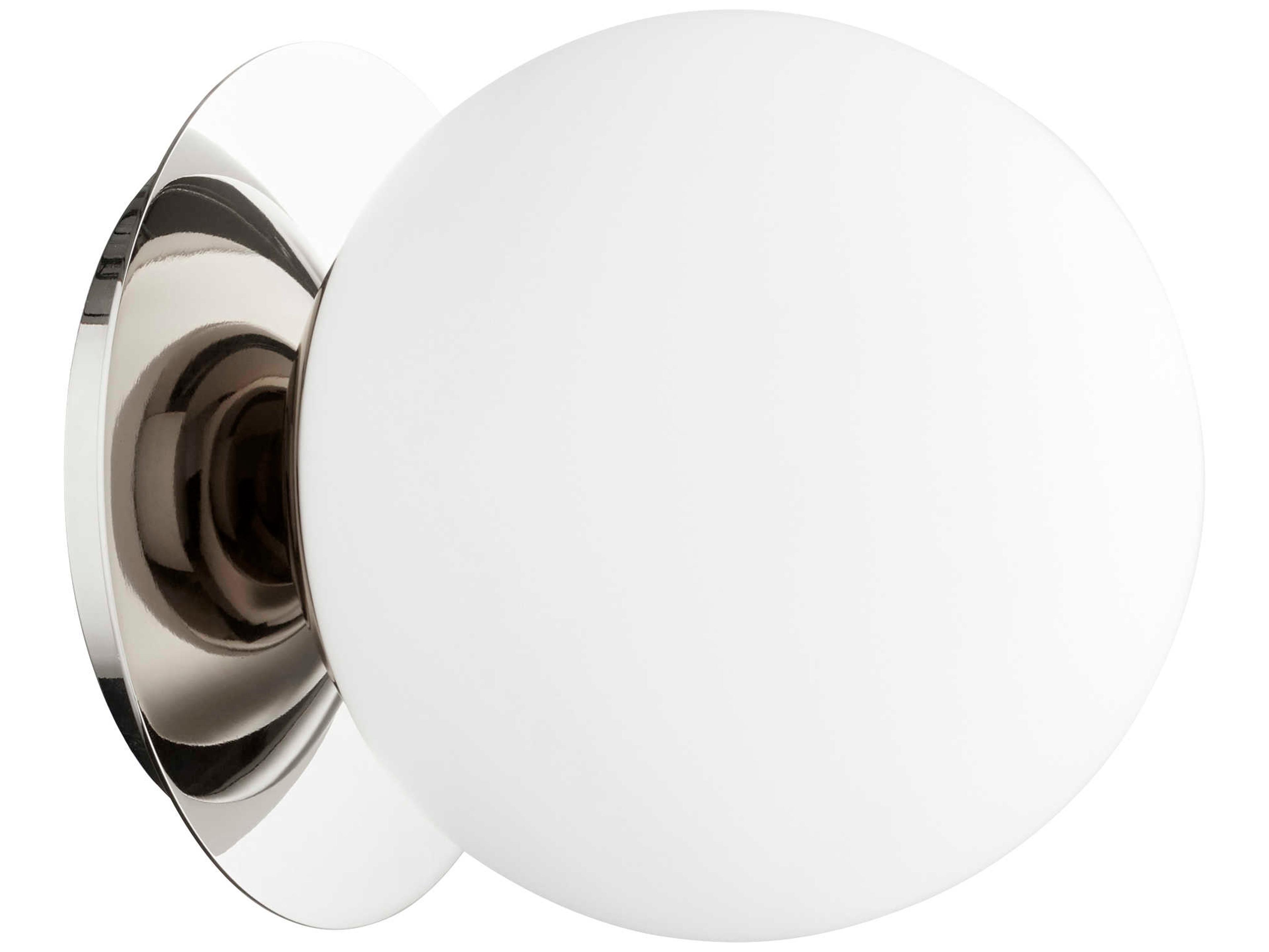 Globe 1-Light Polished Nickel Glass Wall Sconce
