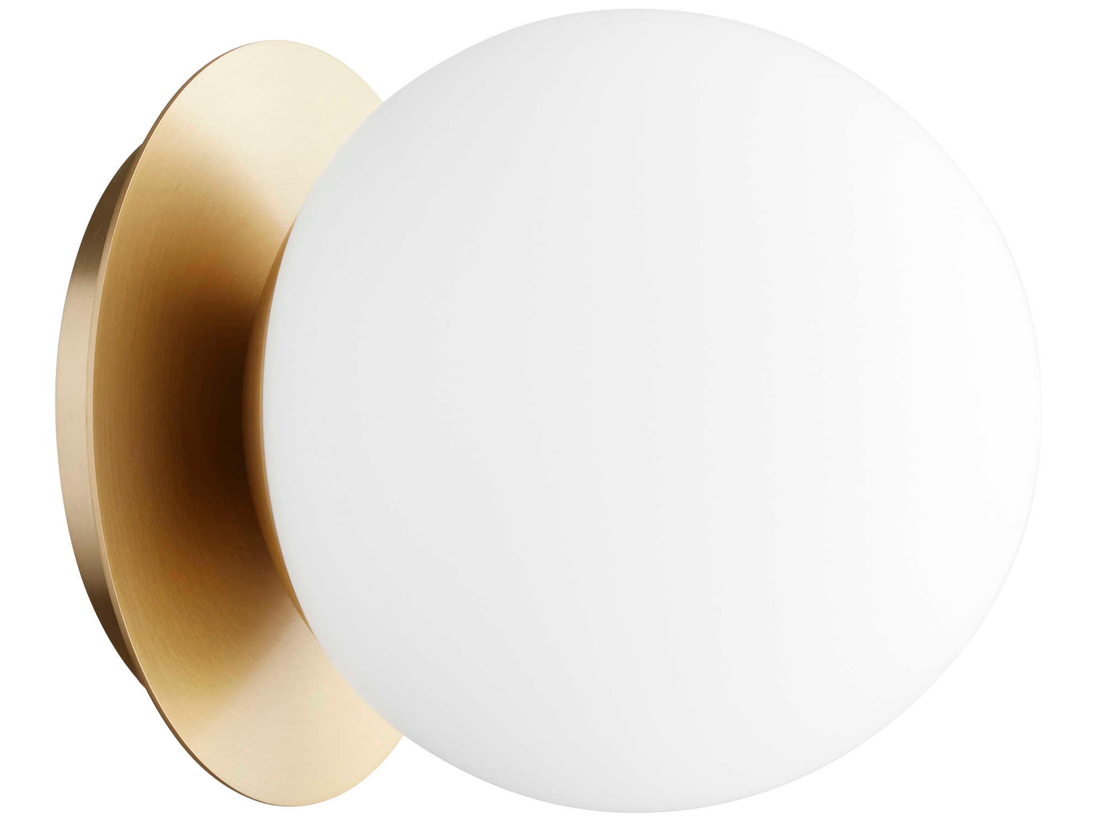 Globe 1-Light Aged Brass Glass Wall Sconce