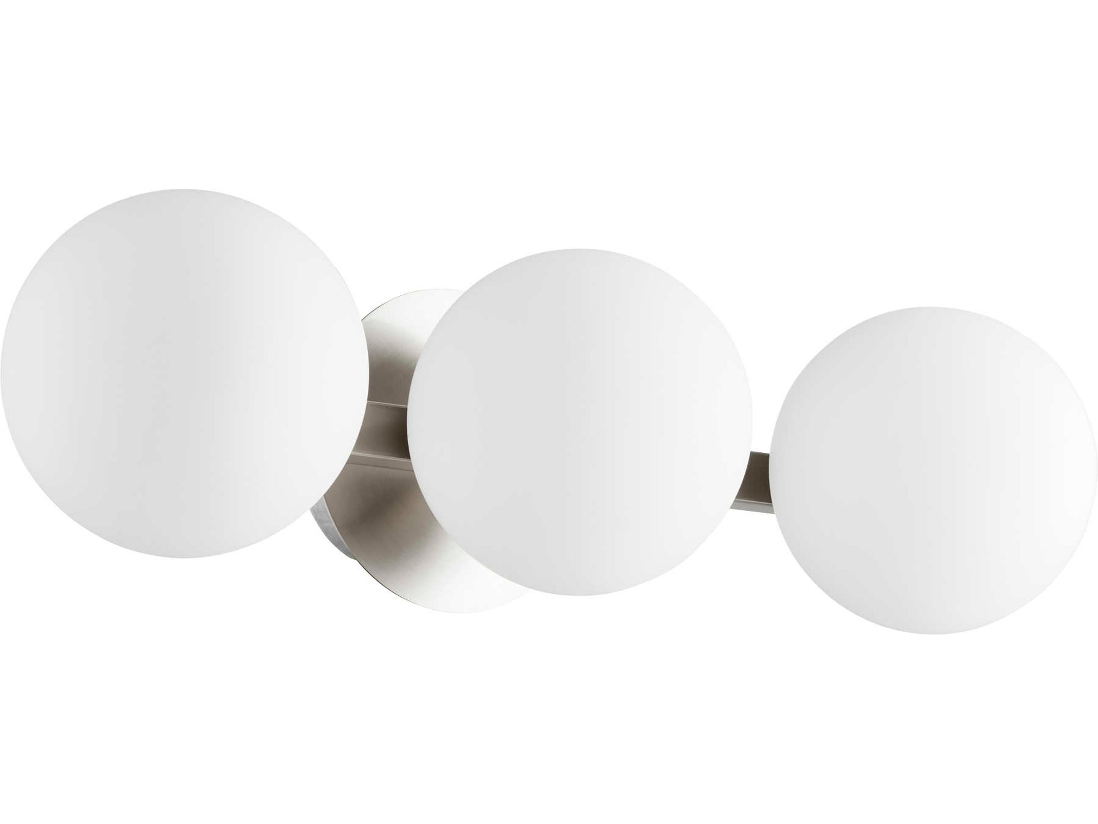 Globe 3-Light Satin Nickel Glass Vanity Light