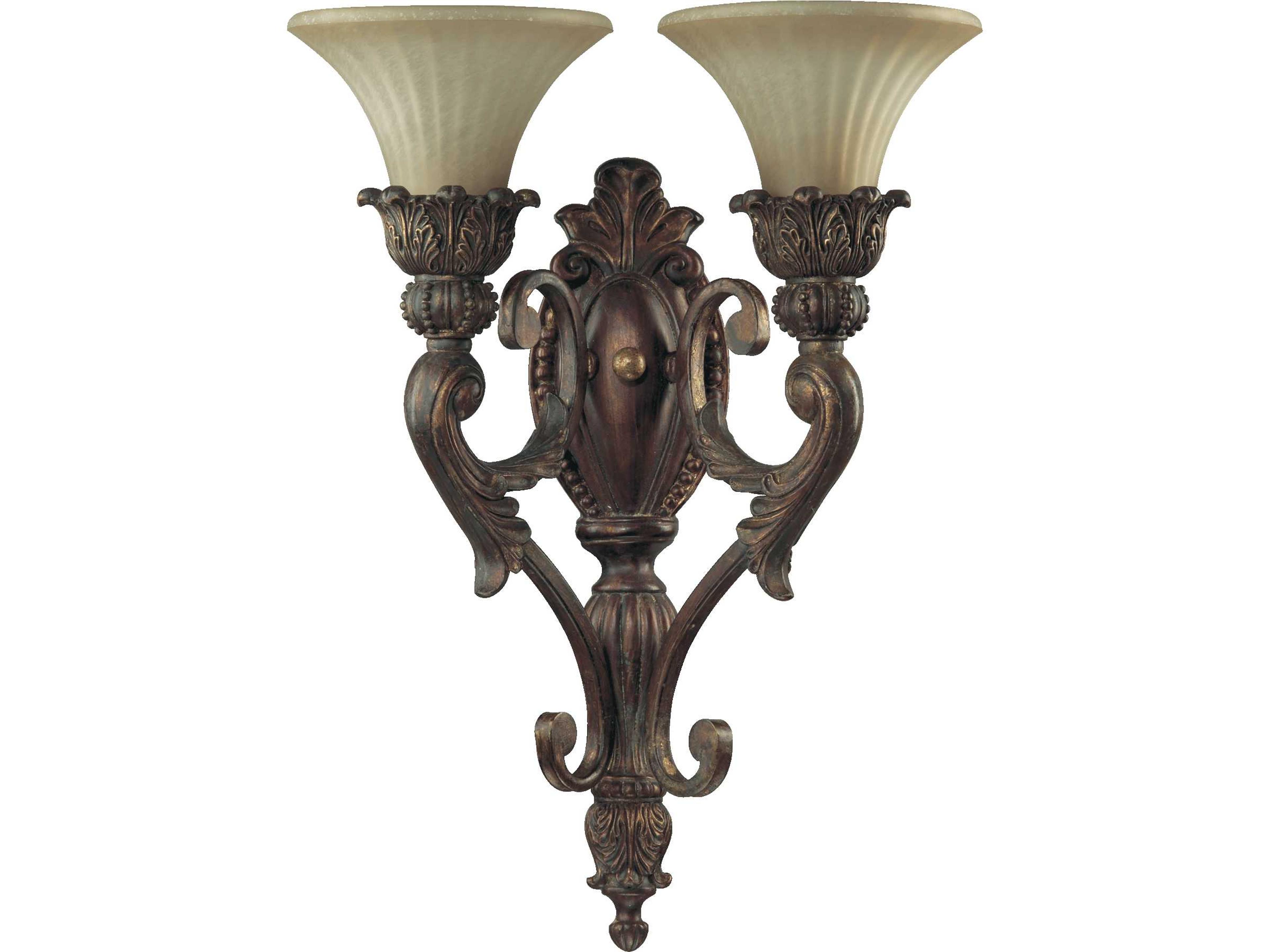 Madeleine 2-Light Corsican Gold Glass Wall Sconce