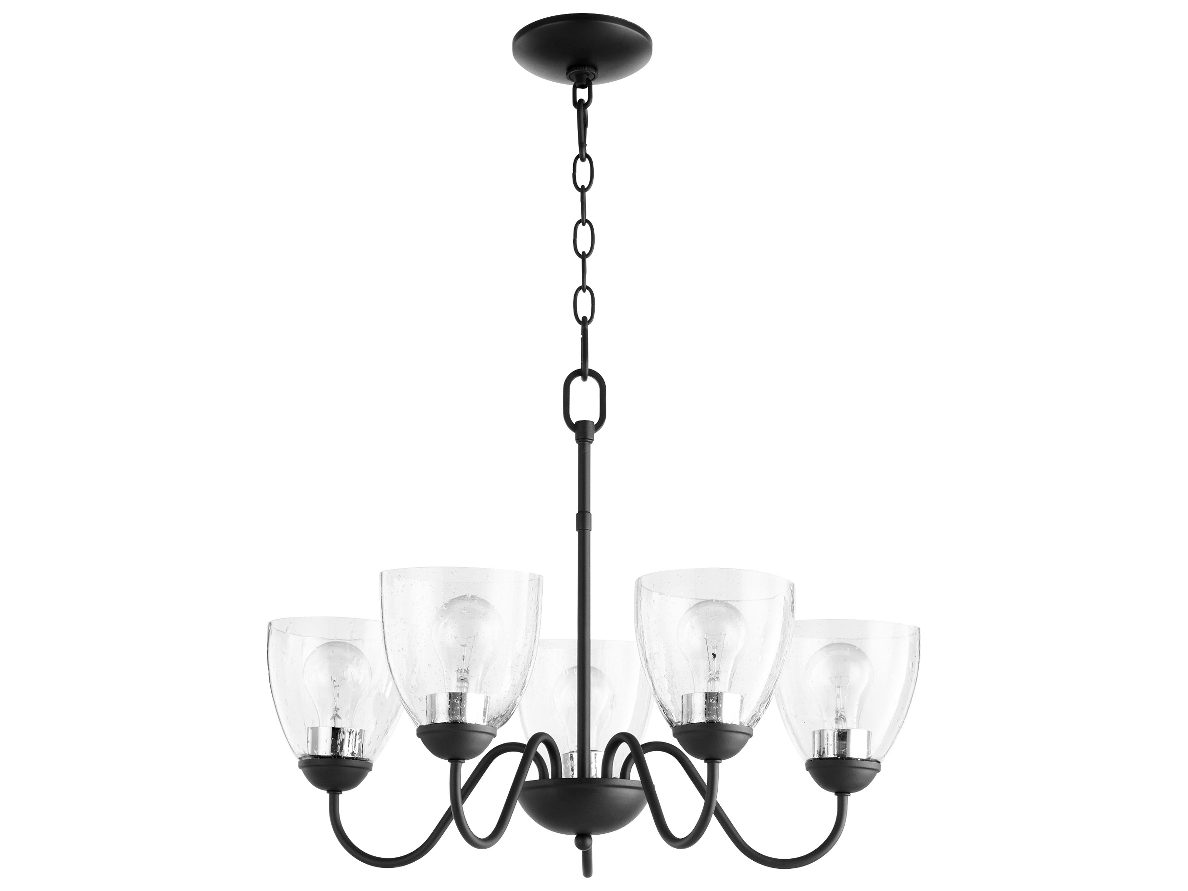 Quorum 5-Light Noir Black Glass Chandelier
