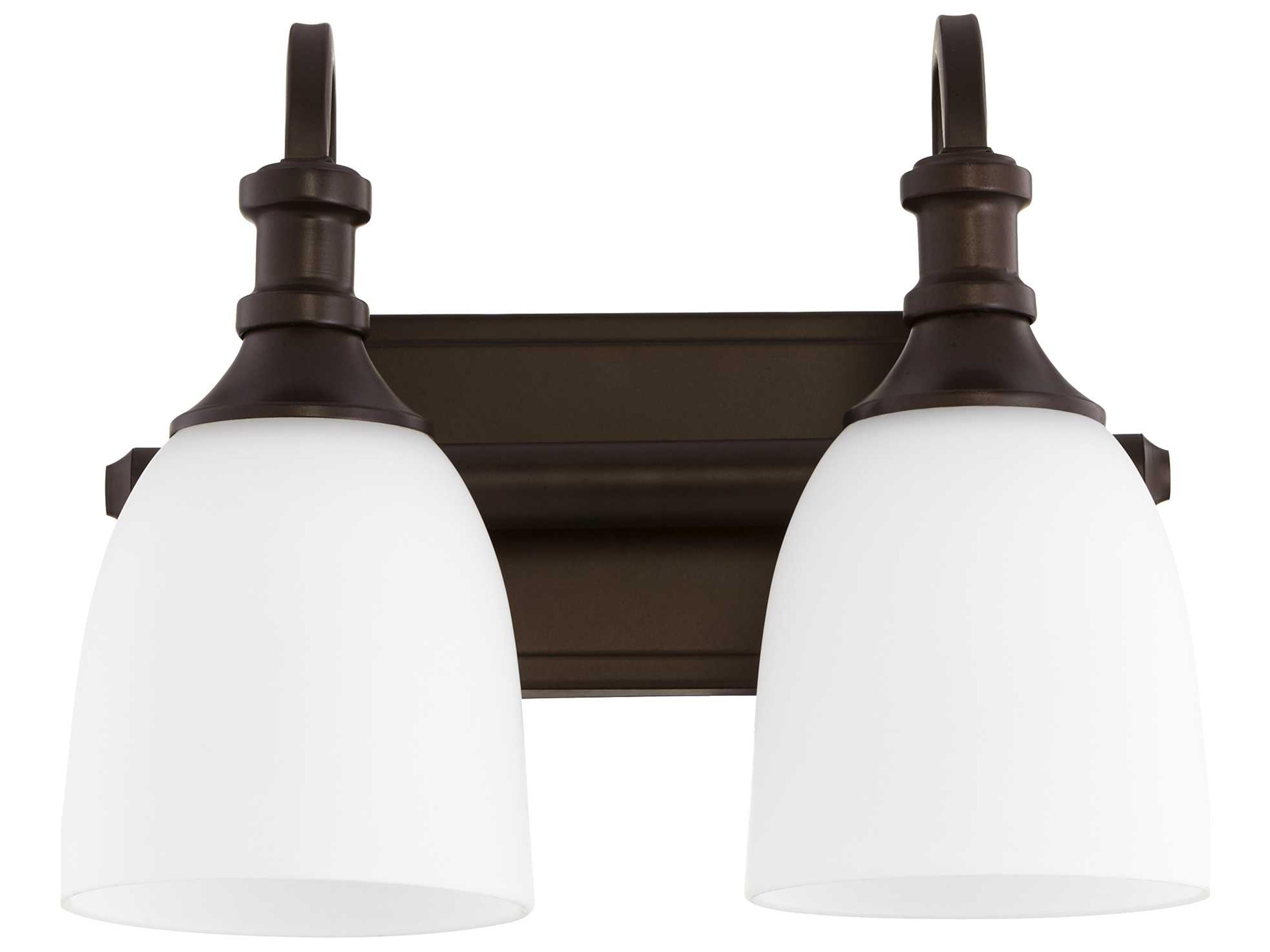 Richmond 2-Light Oiled Bronze Glass Vanity Light