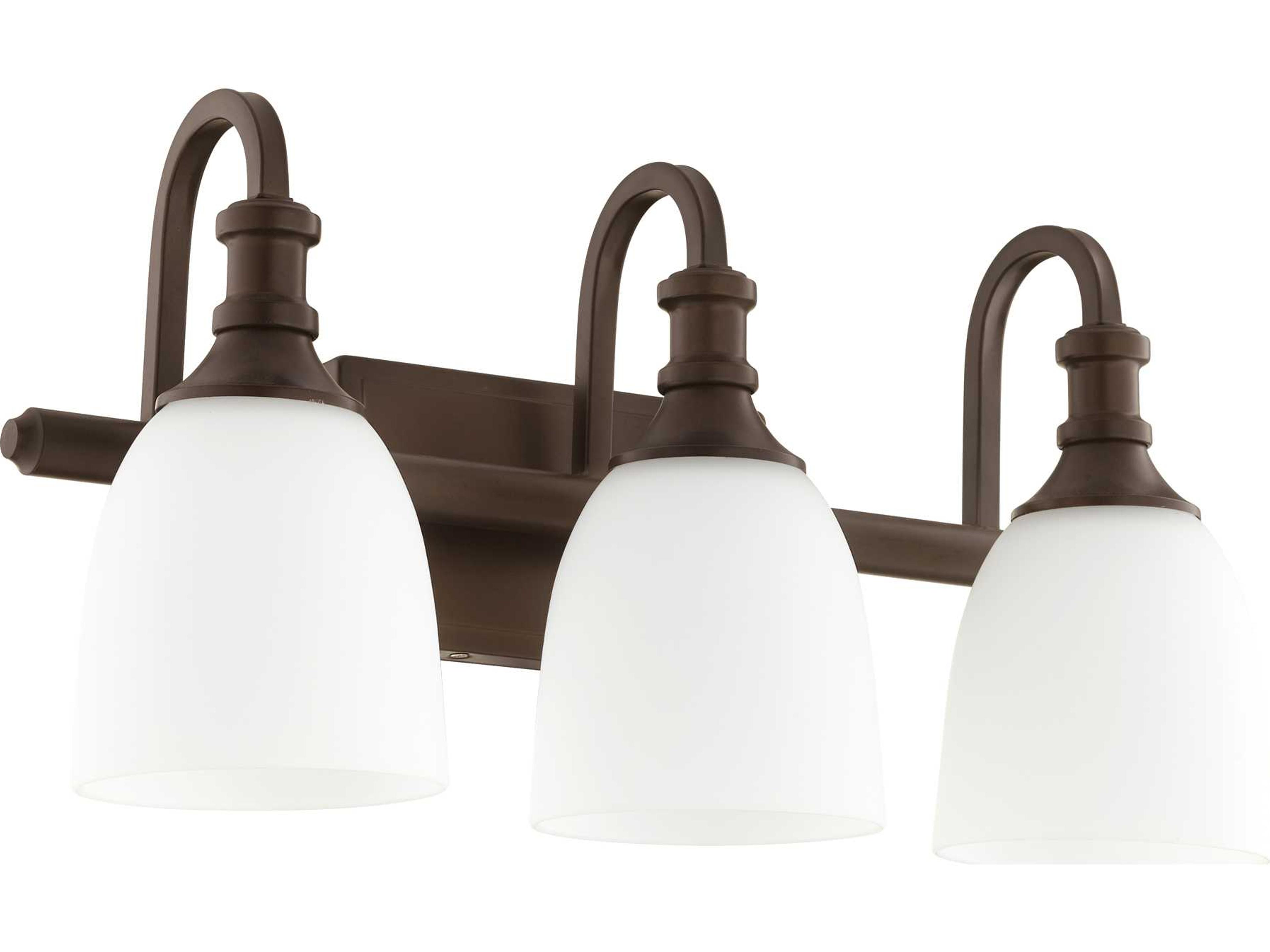 Richmond 3-Light Oiled Bronze Glass Vanity Light