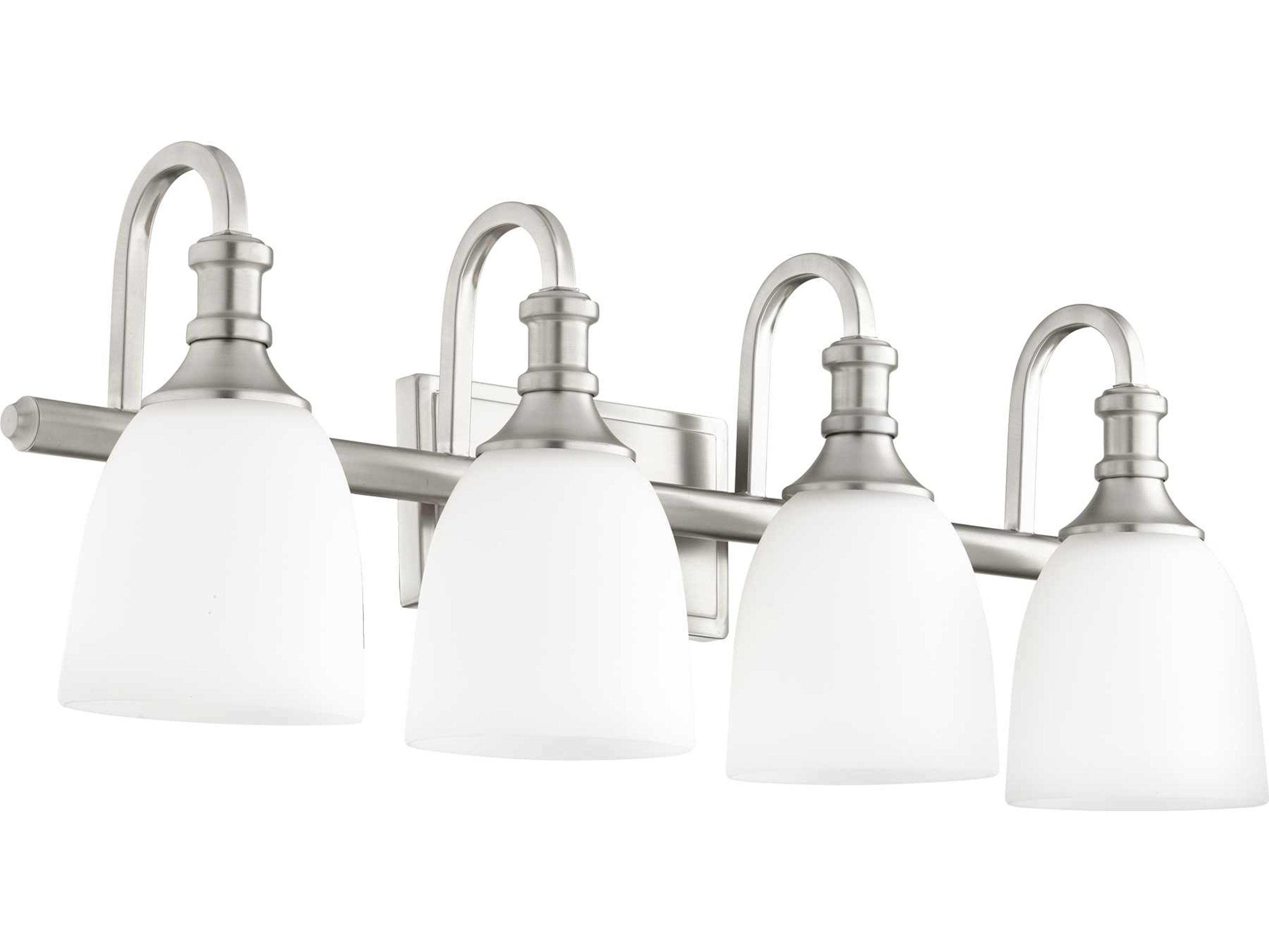 Richmond 4-Light Satin Nickel Glass Vanity Light