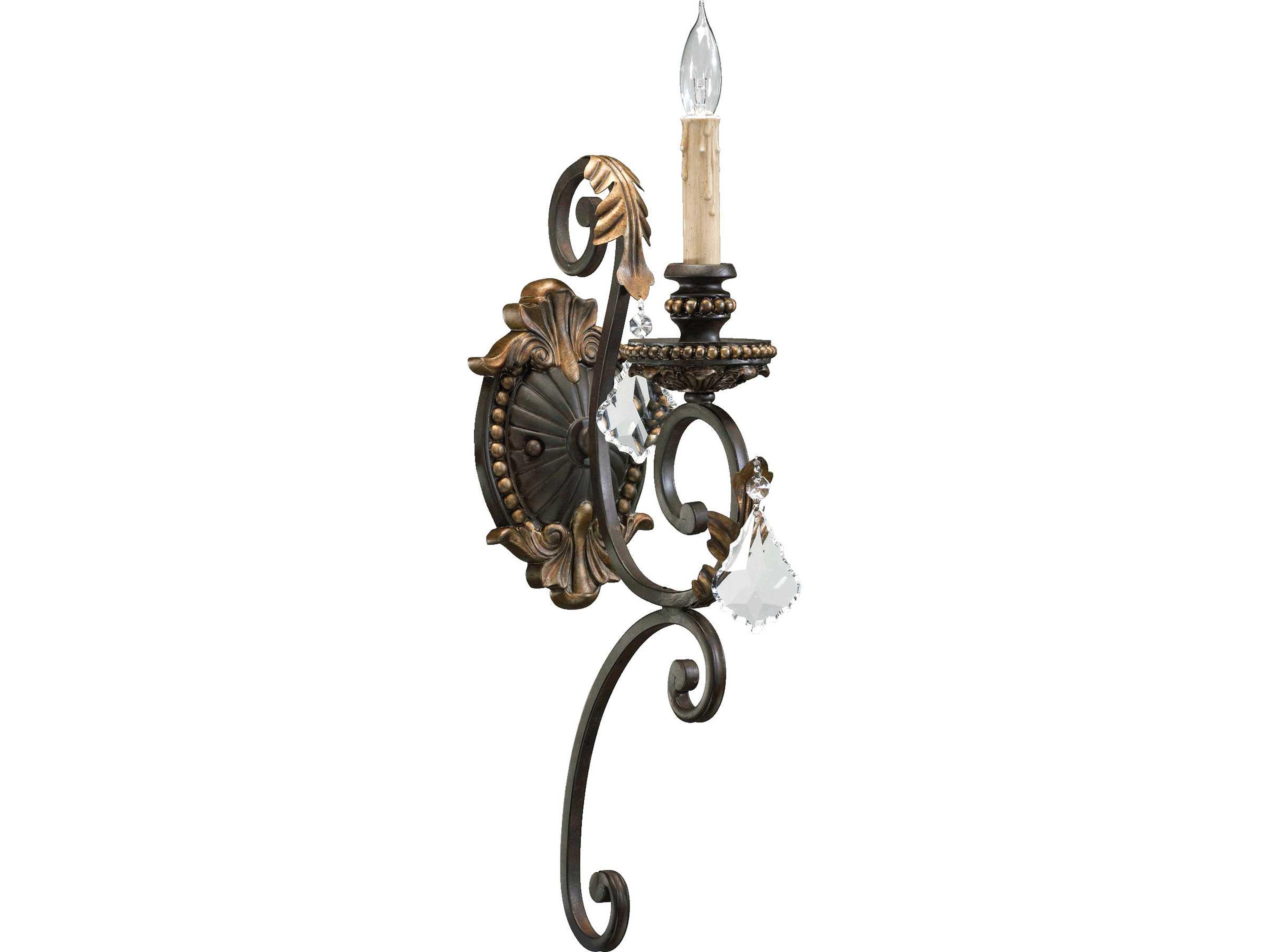 Rio Salado 1-Light Toasted Sienna With Mystic Silver Bronze Crystal Wall Sconce