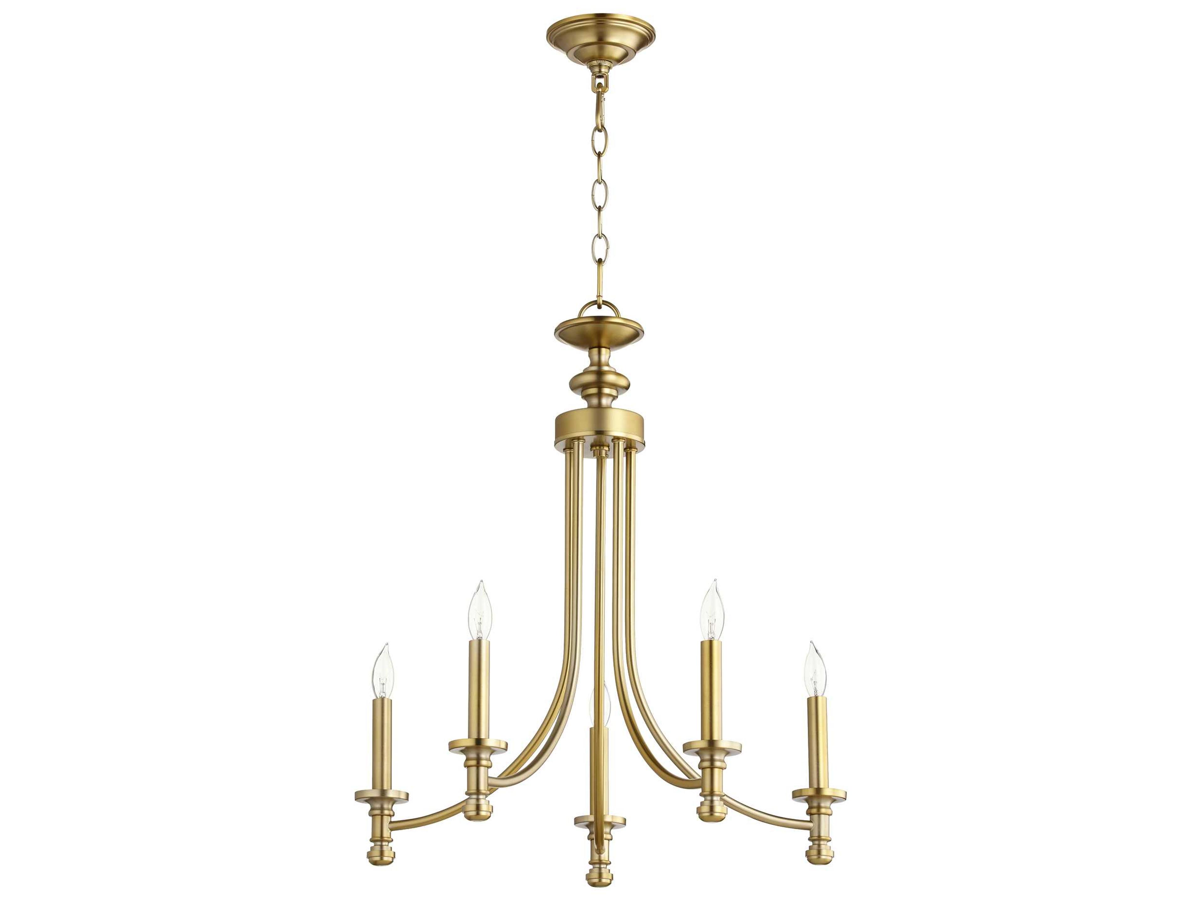 Rossington 5-Light Aged Brass Candelabra Chandelier