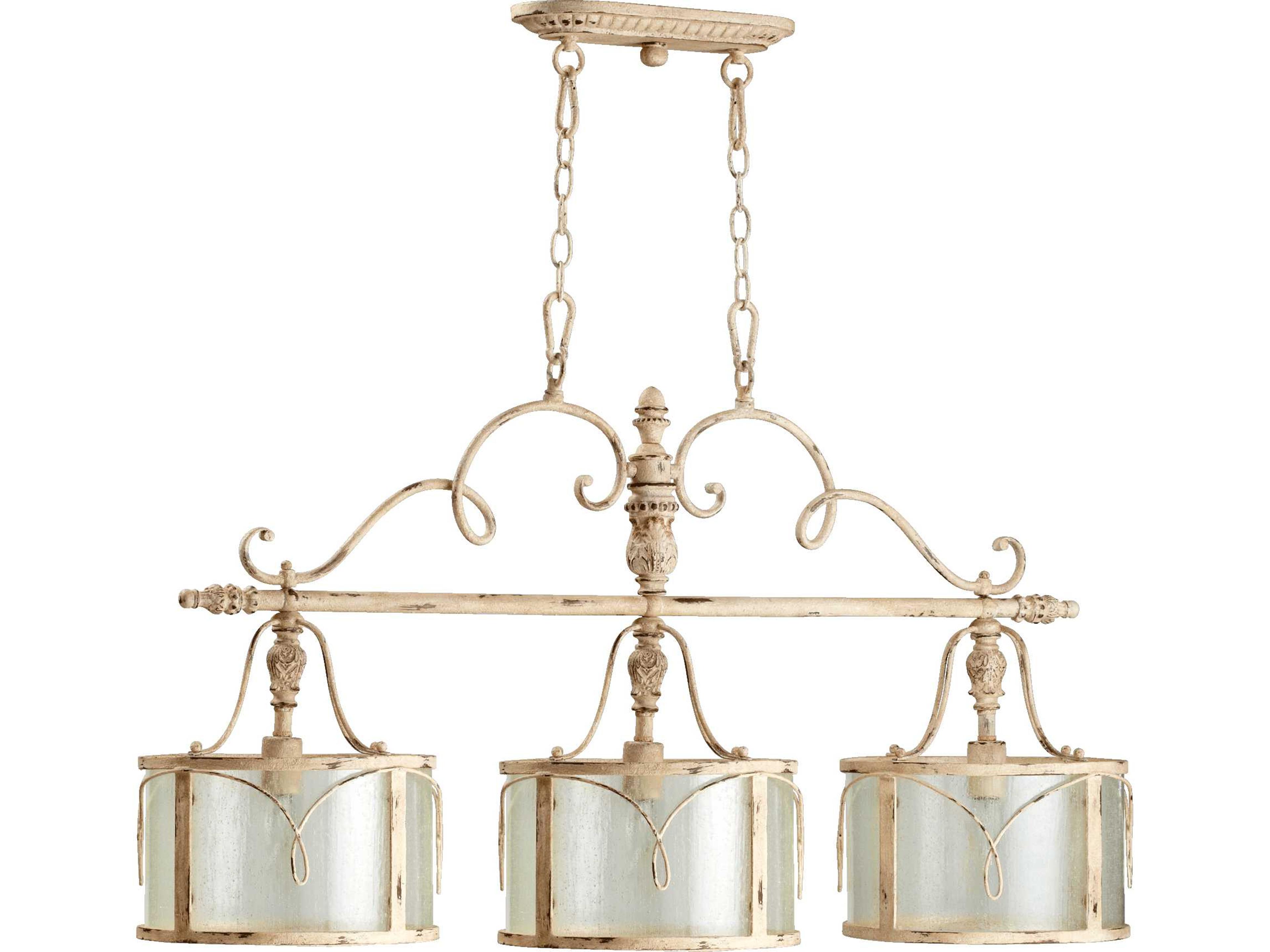 Salento 3-Light Persian White Drum Island Pendant