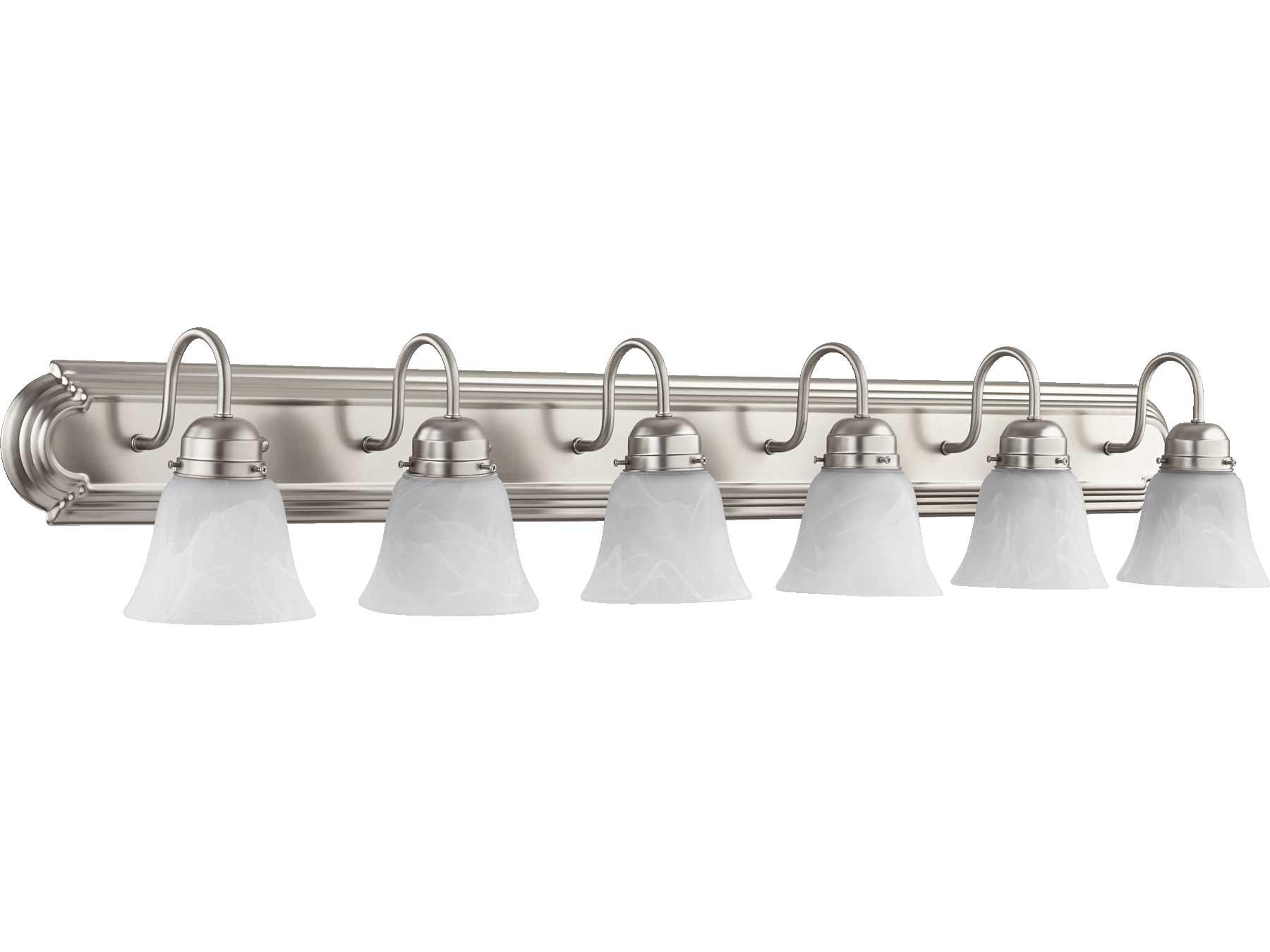 Quorum Satin Nickel White Glass Vanity Light