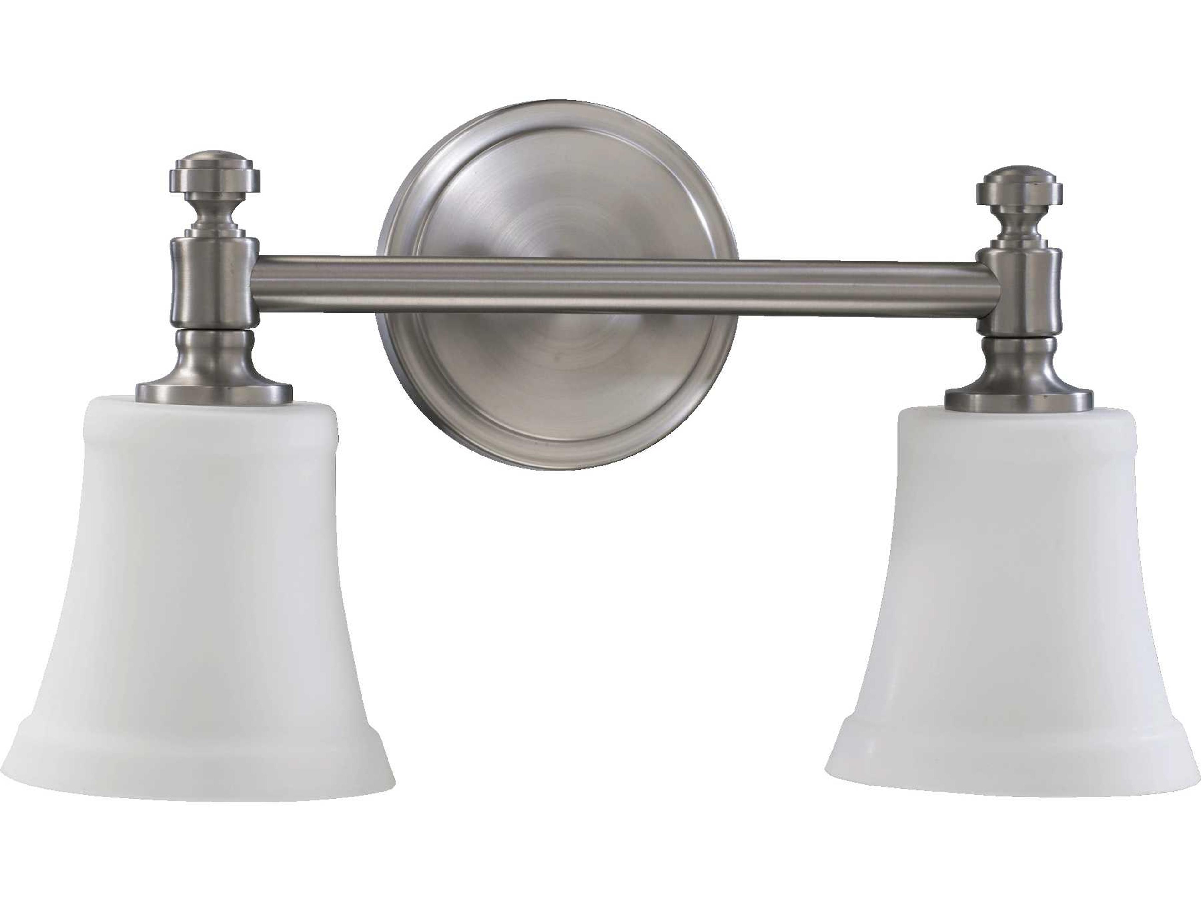 Quorum 2-Light Satin Nickel Glass Vanity Light