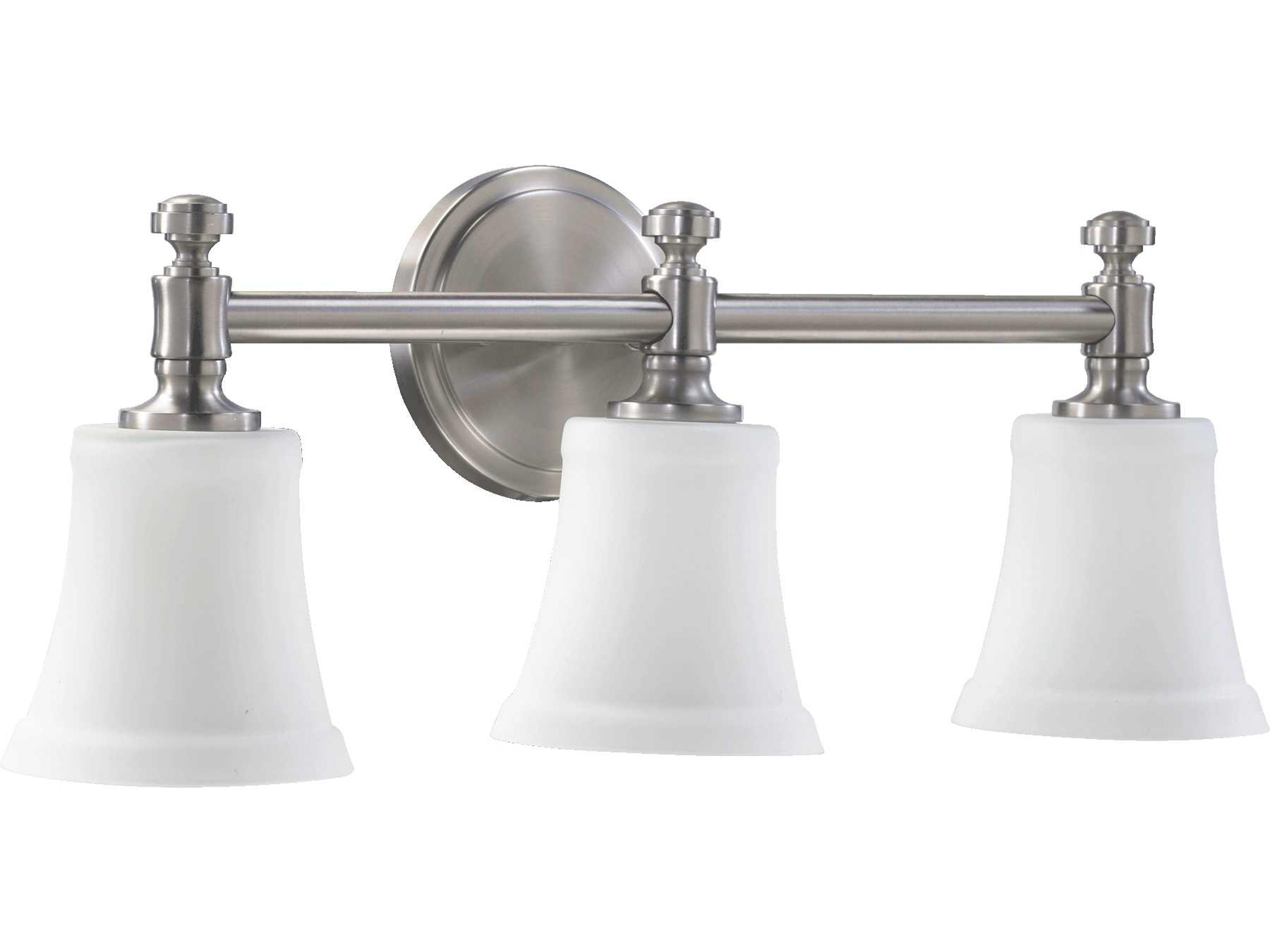 Quorum 3-Light Satin Nickel Glass Vanity Light