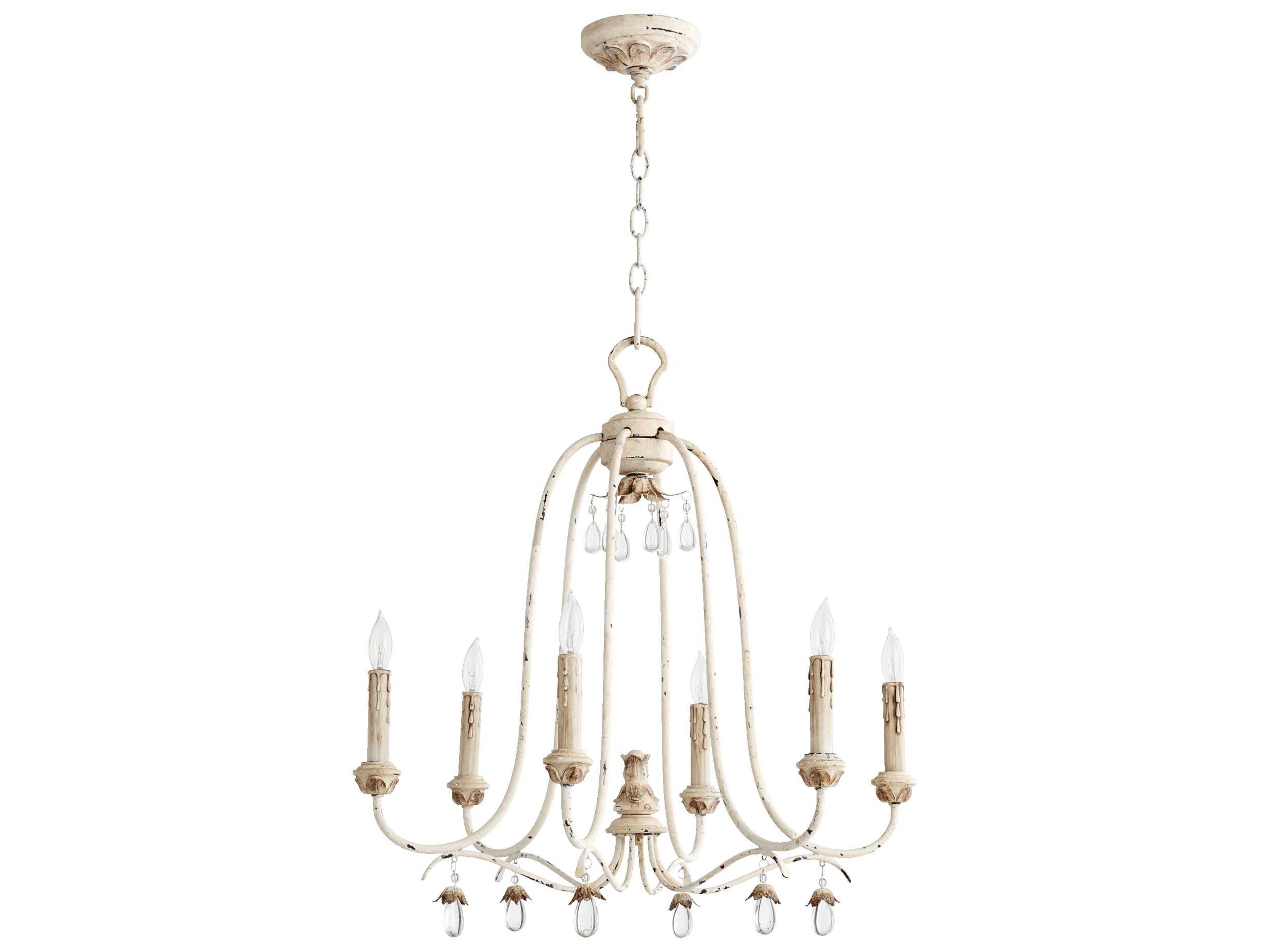 Venice 6-Light Persian White Crystal Candelabra Chandelier