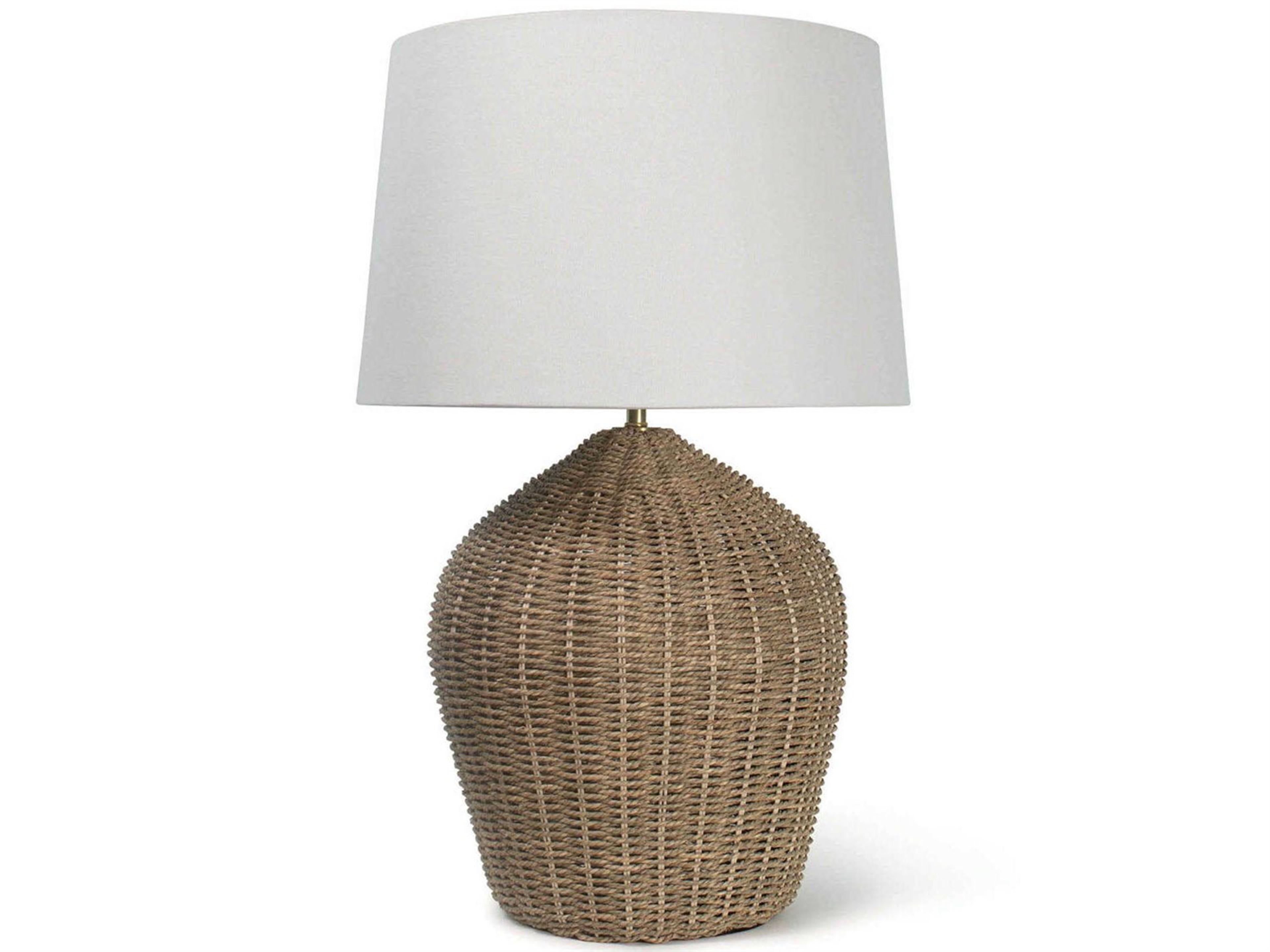 Georgian Table Lamp Natural Rattan