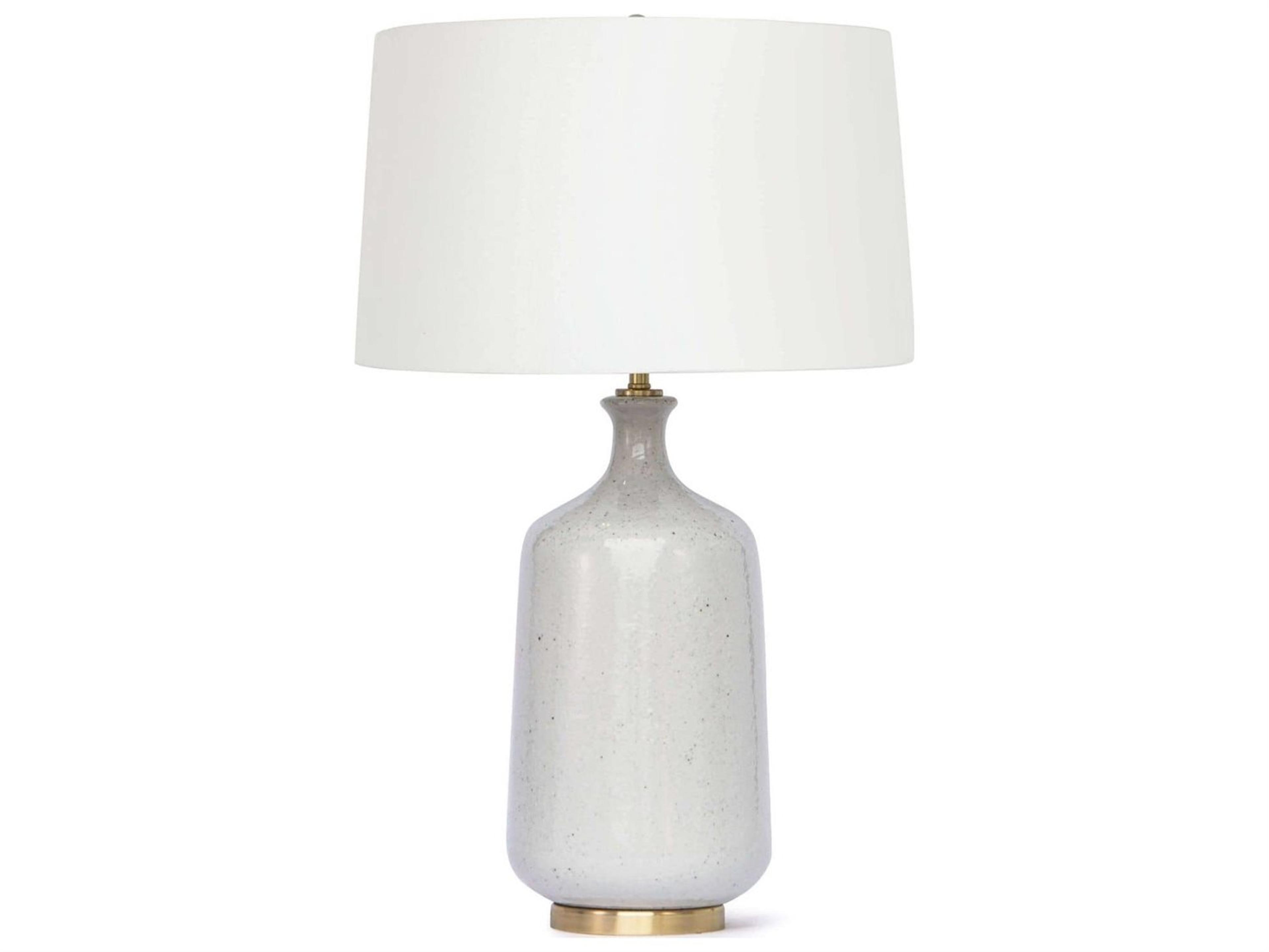 Glace Table Lamp Earthenware and Brass