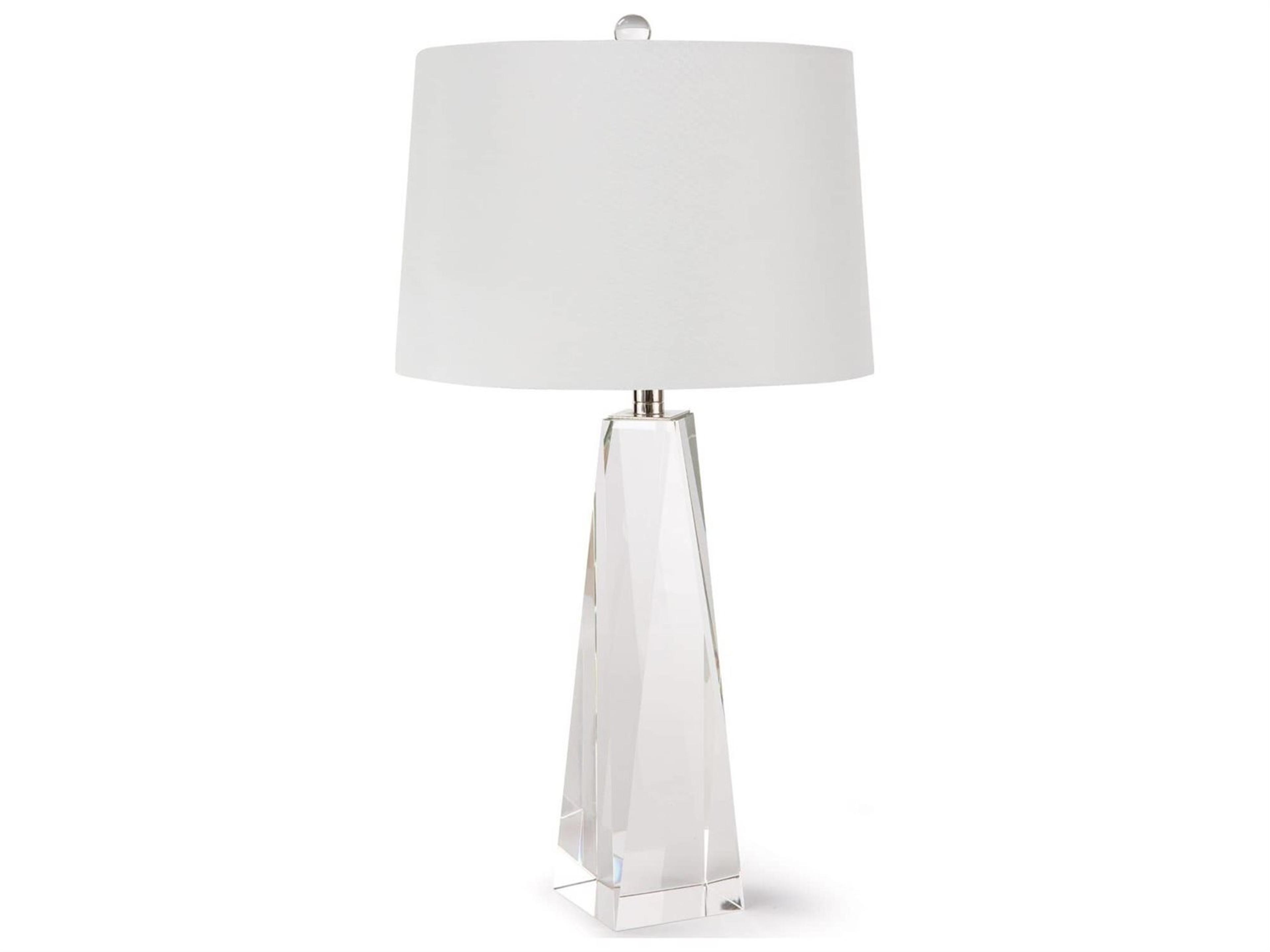Angelica Crystal Table Lamp with Natural Linen Shade