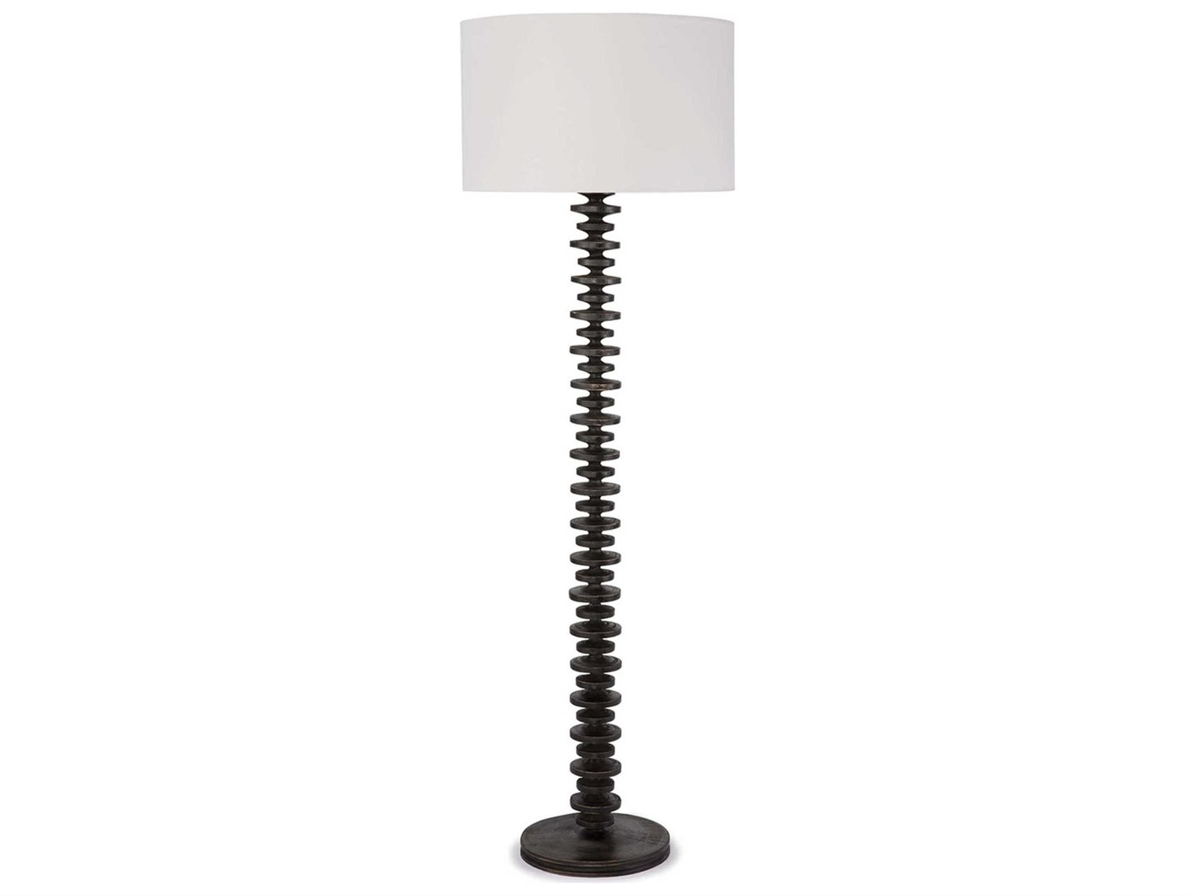 Fishbone Floor Lamp Sculptural Ebony Wood