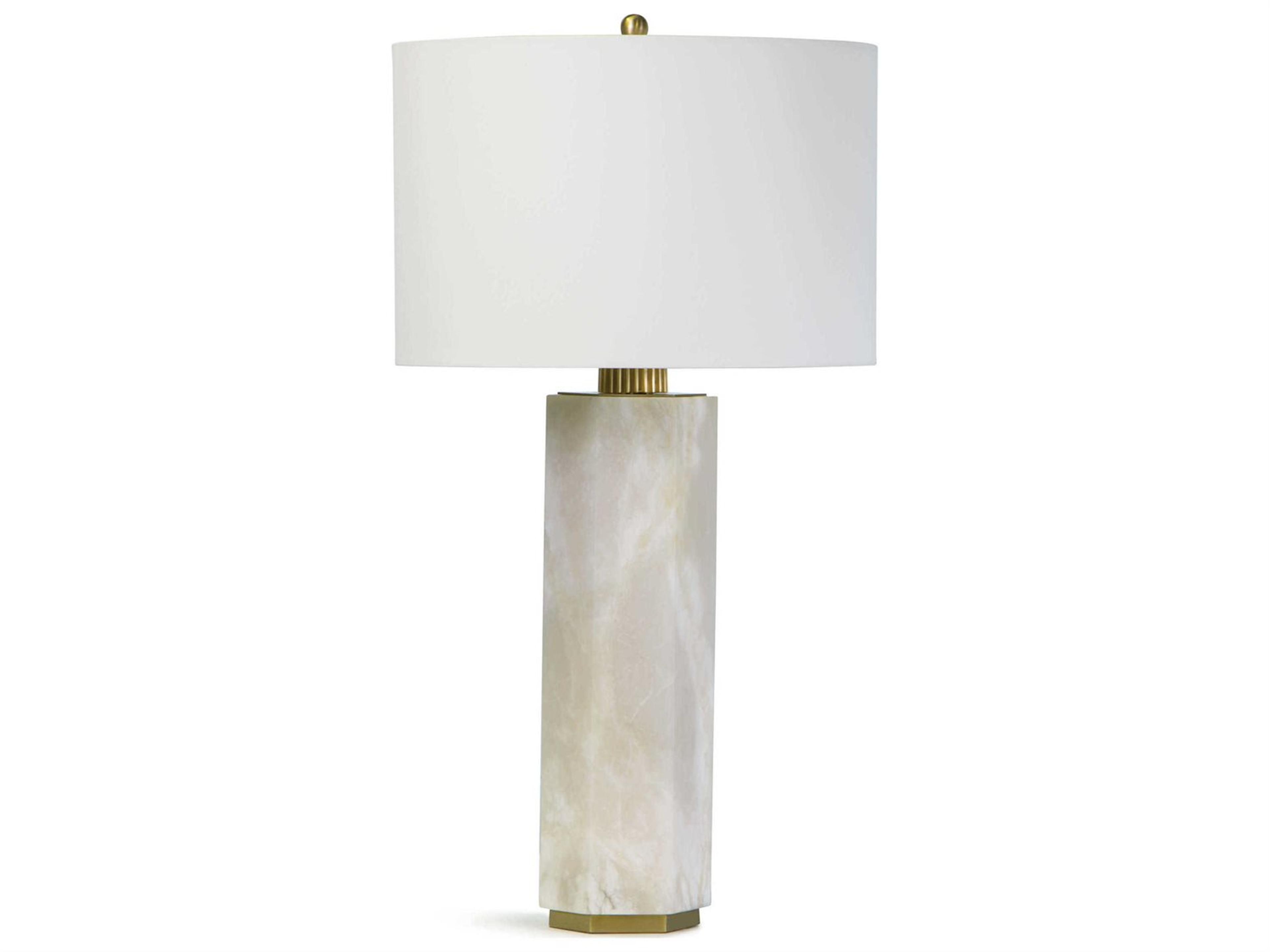 Gear Table Lamp Alabaster and Brass